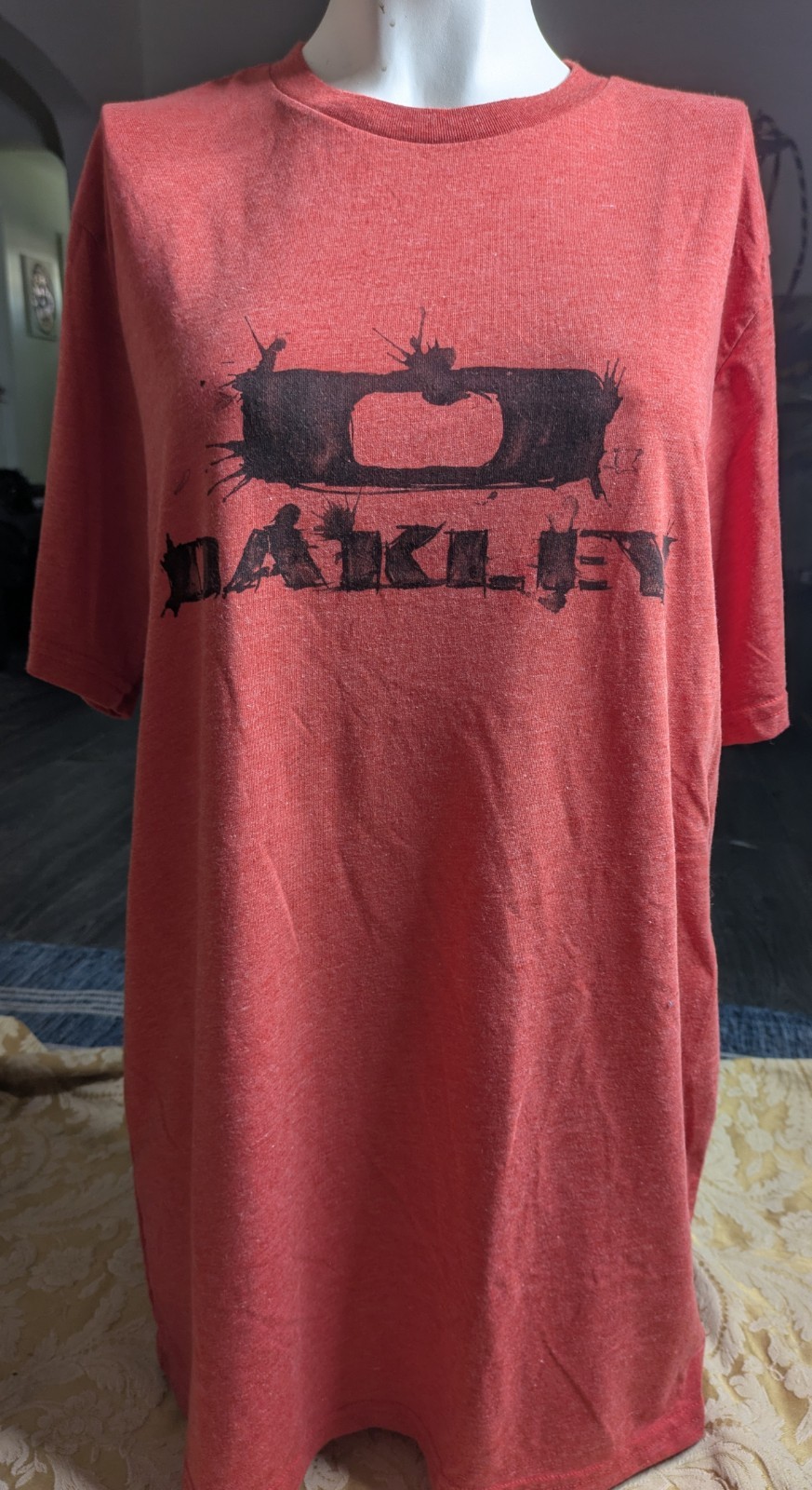 Oakley Men&rsquo;s O-Bold Ellipse Red Crewneck Short Sleeve T-Shirt Size Large