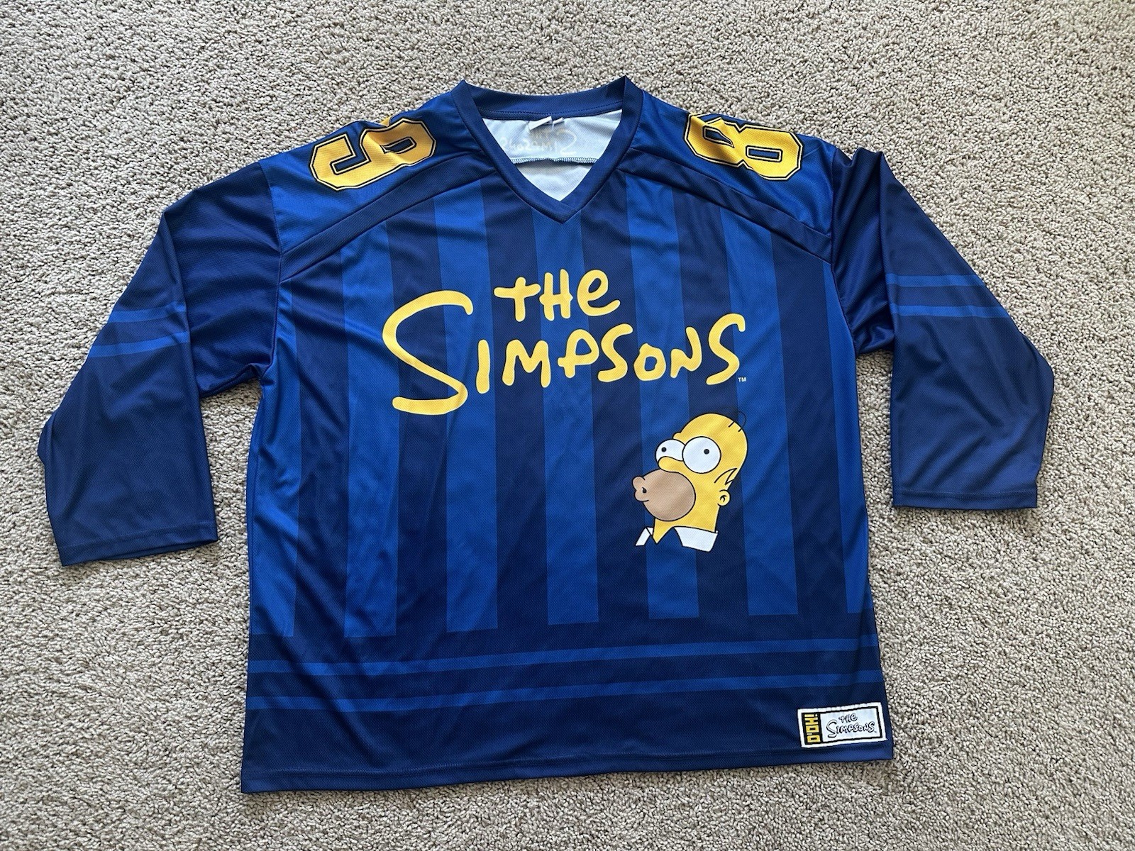 The Simpsons Men&rsquo;s XL Graphic Long Sleeve Hockey Jersey Homer #89 D’OH!