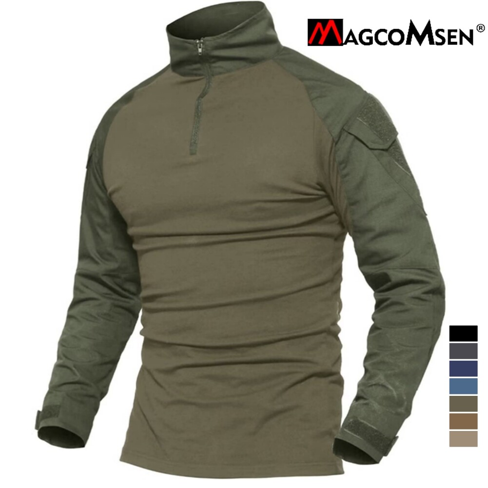 Men&rsquo;s 1/4 Zip Shirts Long Sleeve Ripstop Top Outdoor Work Hiking Training Shirts
