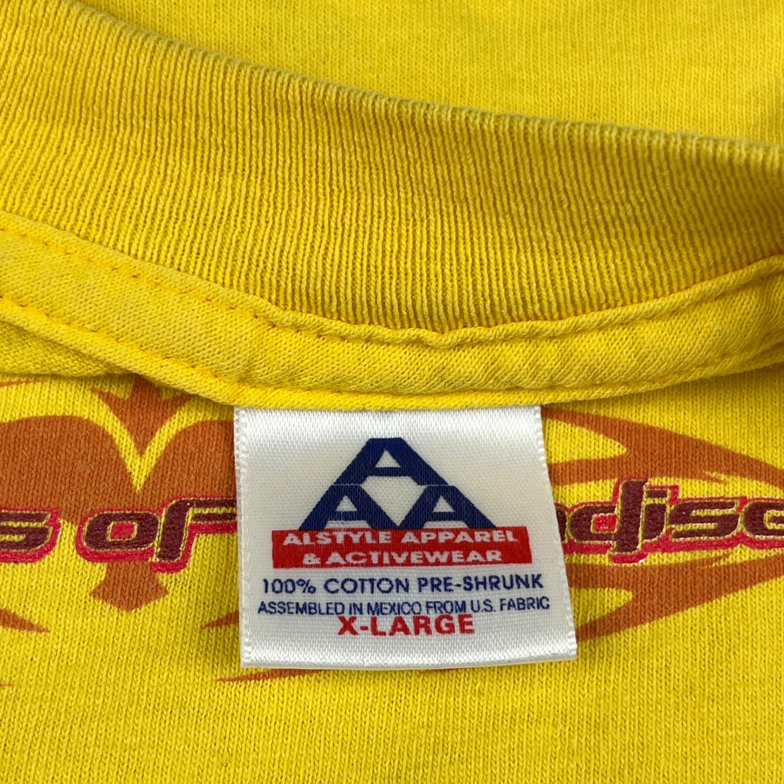 VTG Guardians of Paradise Dragon T Shirt Mens XL Yellow Graphic Tee AAA Y2K Surf