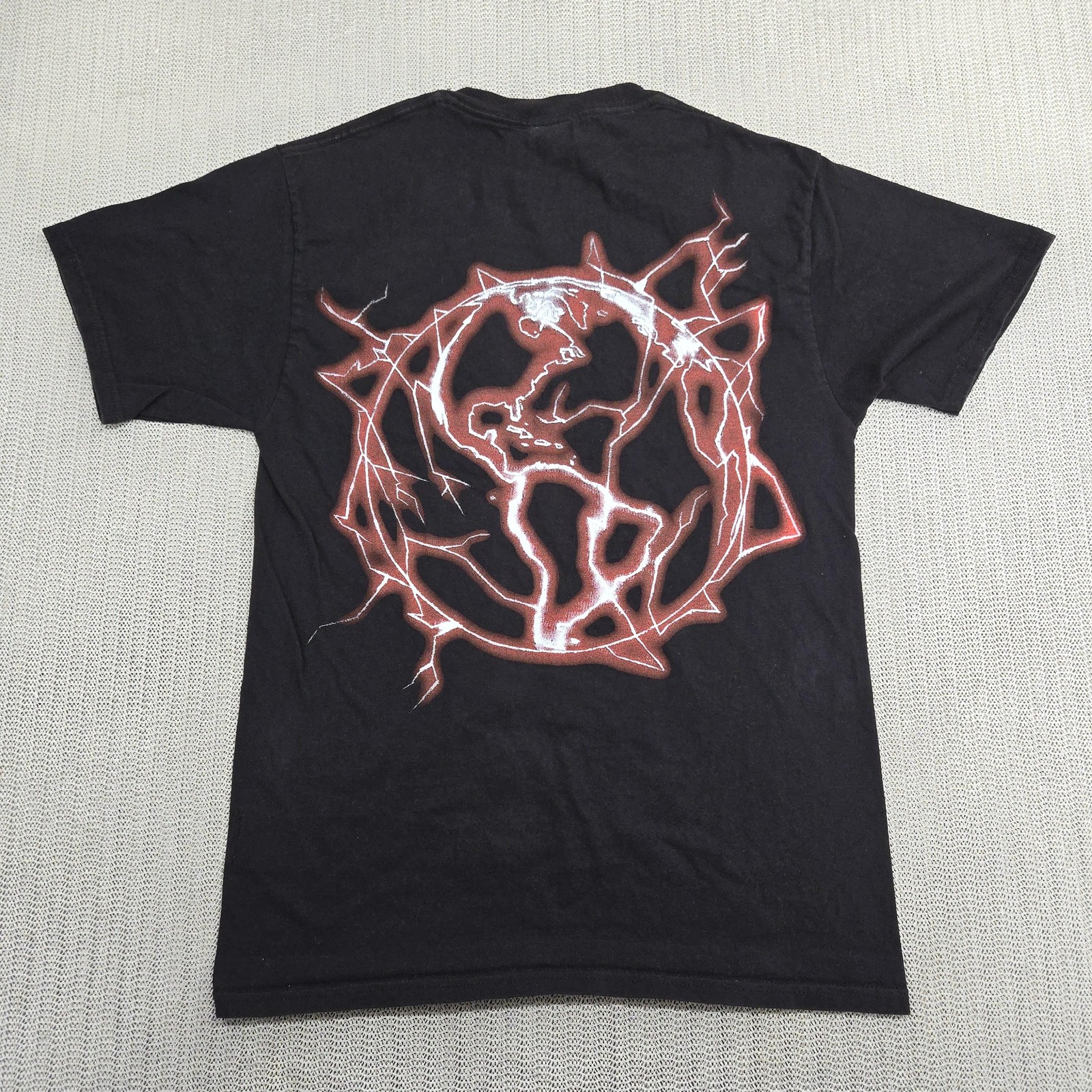 Revenge Shirt Mens Medium Black Lightning Globe Graphic Streetwear Hype Anarchy