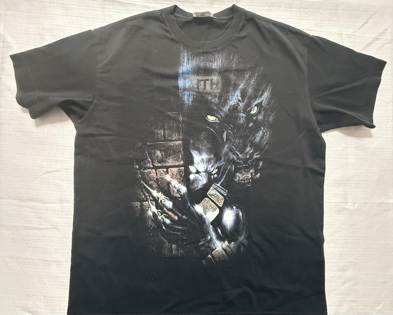 Kith x Marvel vs Capcom Black Panther Vintage Tee Black Size Medium