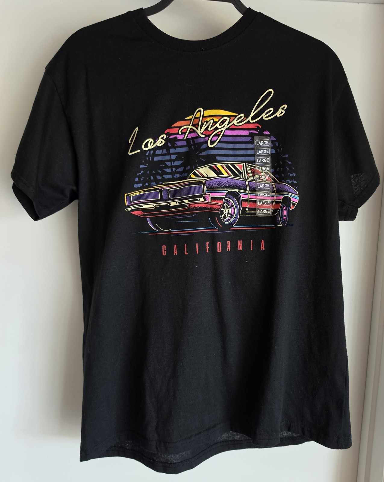 Brisco Brands Black Graphic T-Shirt Size L Short Sleeve Unisex Casual Tee Top