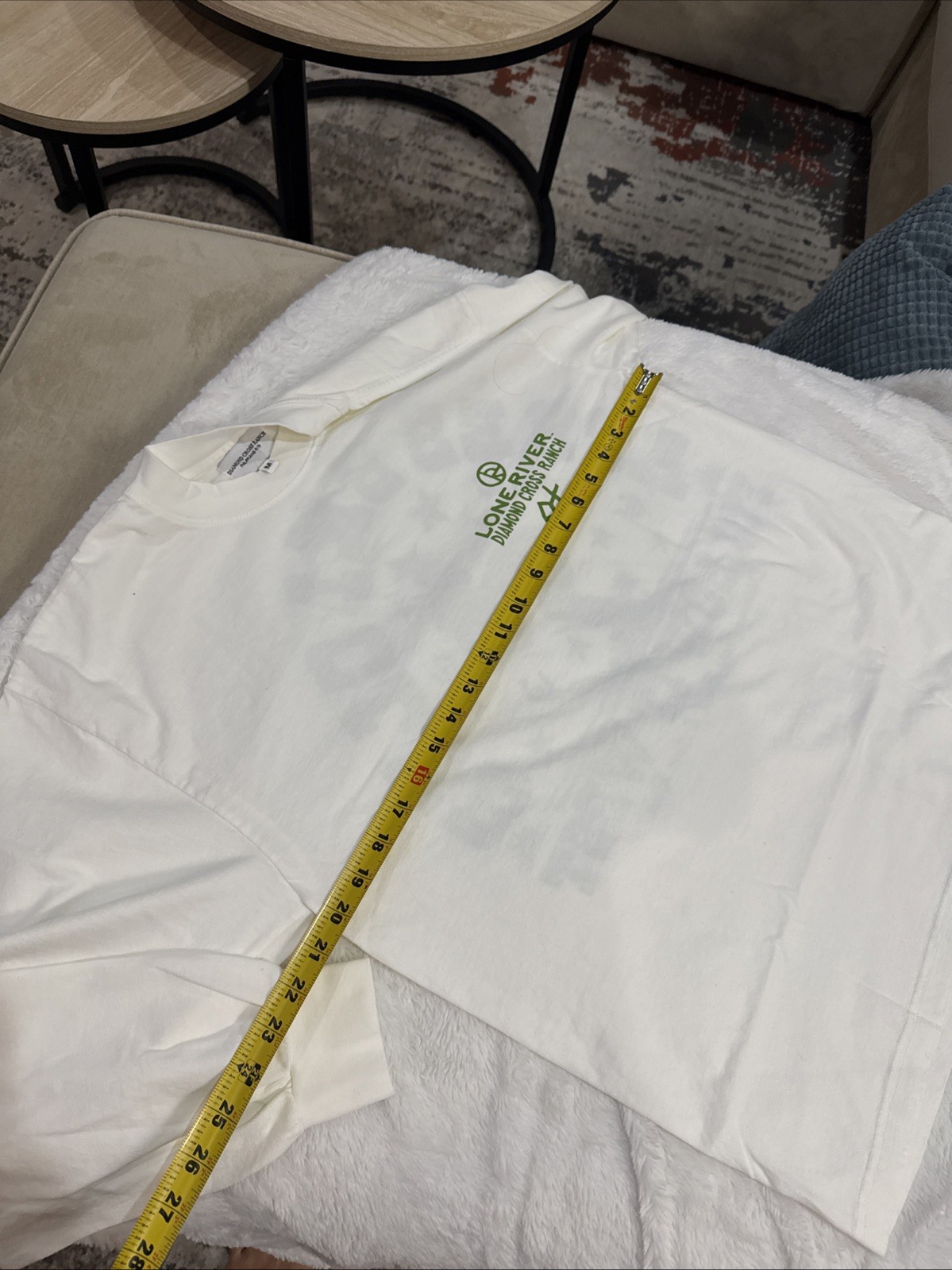 Lone River x Diamond Cross Ranch Long Sleeve Tee White Medium NWOT