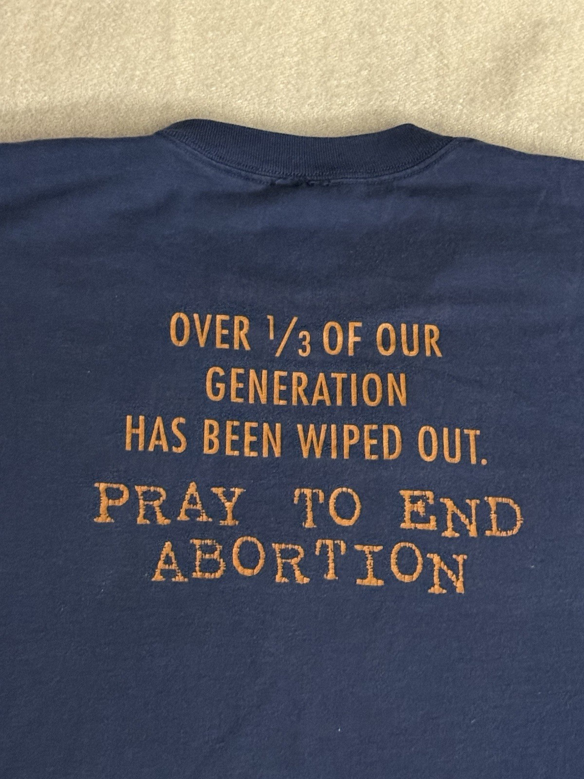 Vintage 90s Catholic Religious Art Pro Life Anti Abortion T-Shirt Size XL