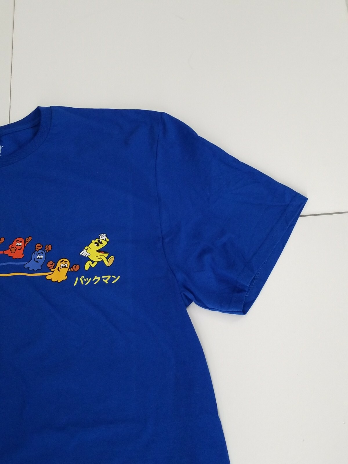 Loot Crate Pac-Man Retro Blue T-Shirt Mens XL Pac Man Video Game Ghosts Chasing