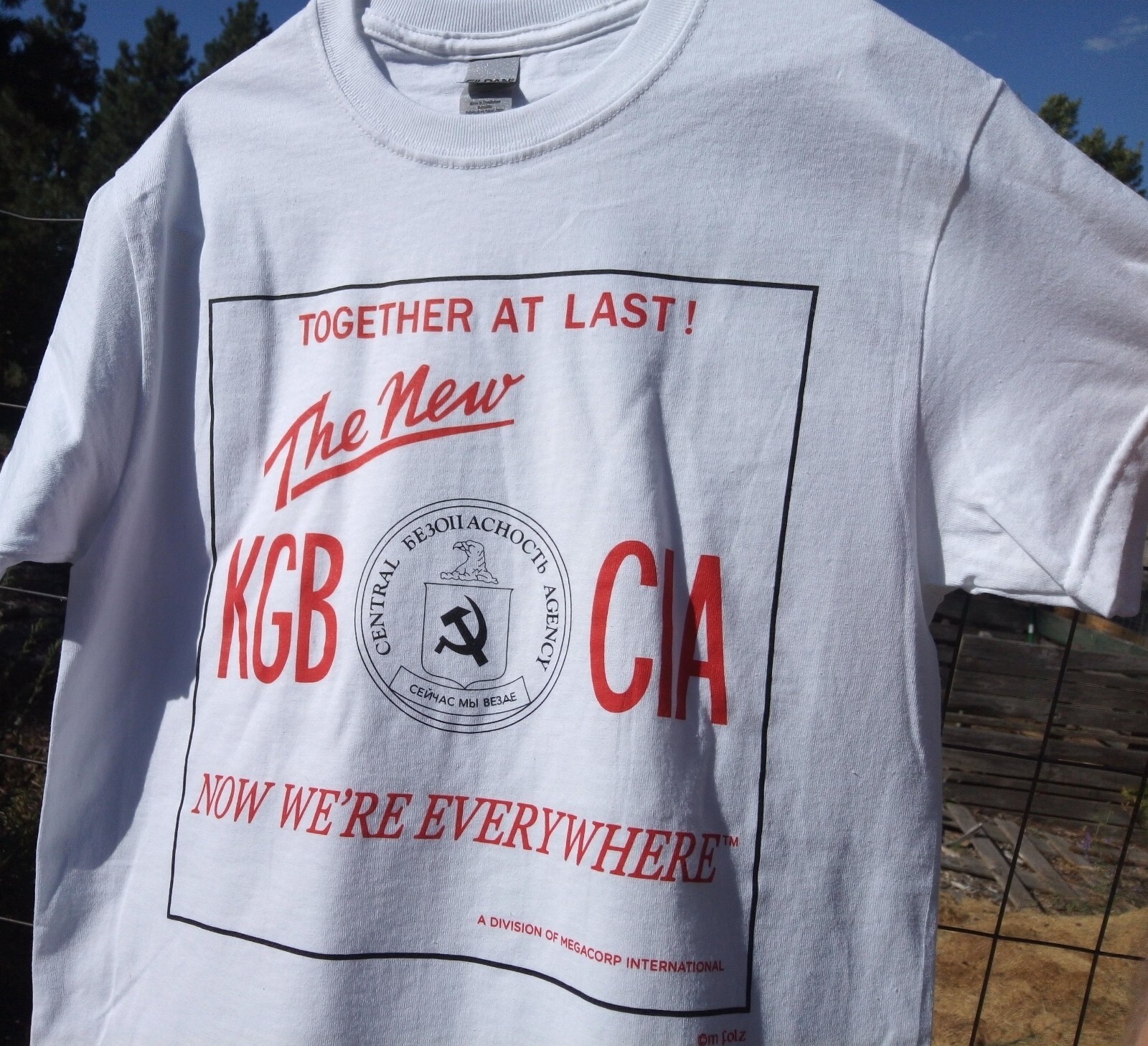 Reprint of vtg KGB CIA Shirt USA USSR Russia Ukraine Gorbachev Putin Biden Trump