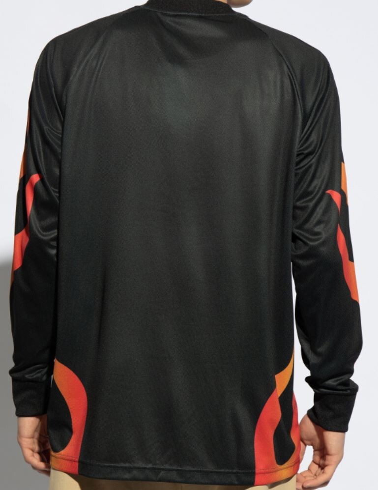 NEW MENS ADIDAS ORIGINALS TREFOIL FLAMES 3 STRIPES SHIRT ~SIZE LARGE #IS0256