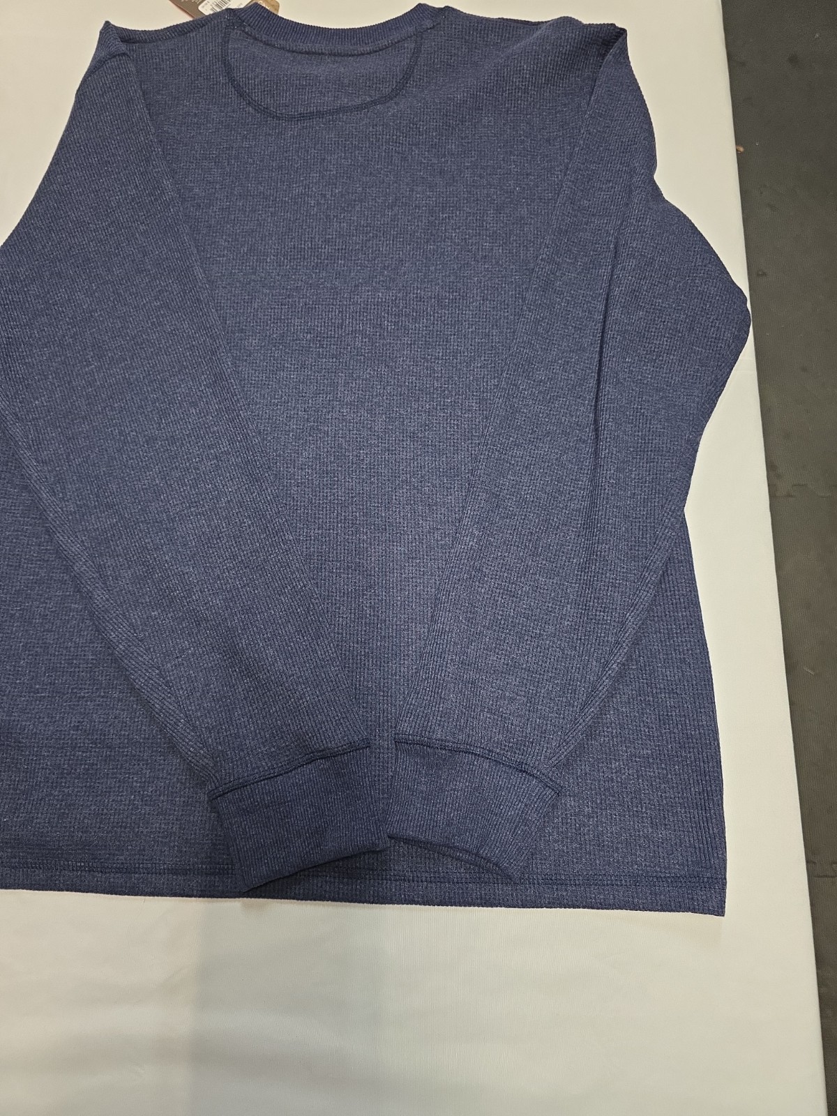 American Outdoorsman Shirt Mens L Blue Waffle Knit Thermal Henley Outdoor