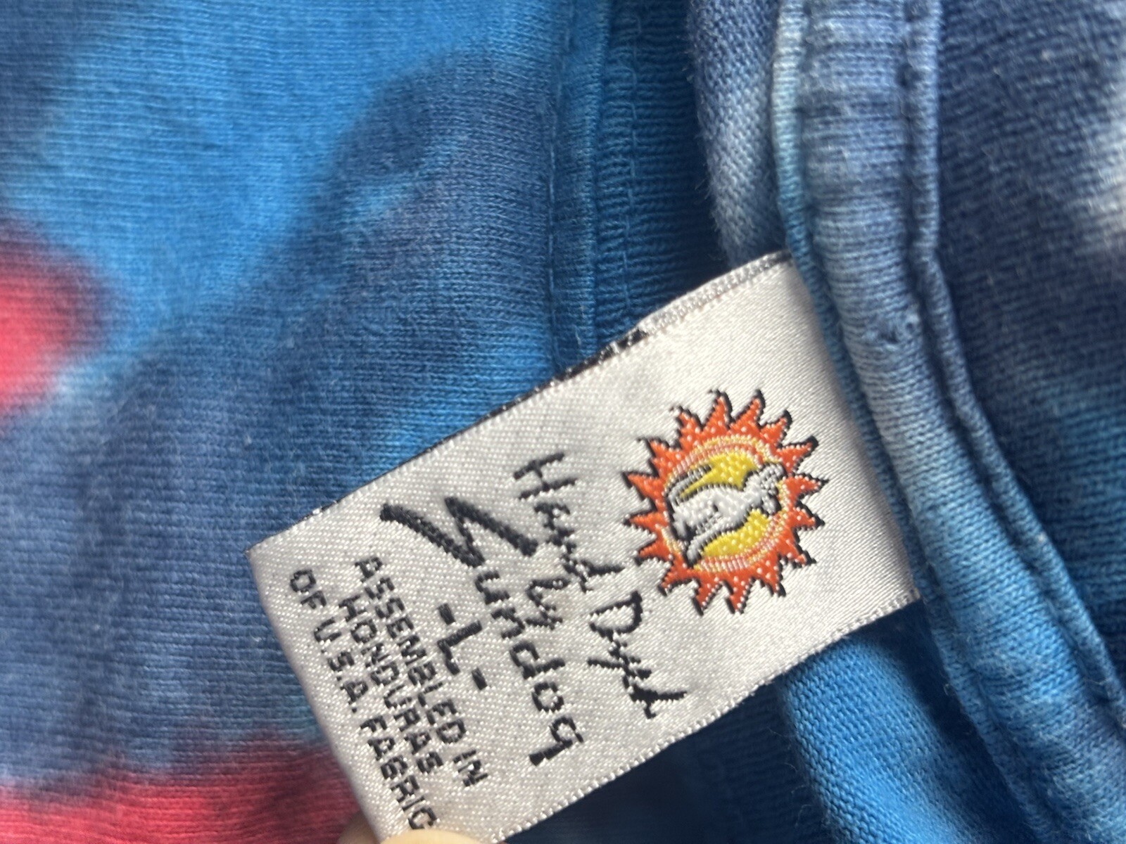 Sundog Hand Dyed Tee Mens L Lg Blue Tie Die Fastpitch 09 Summer Hippie Punk 4166