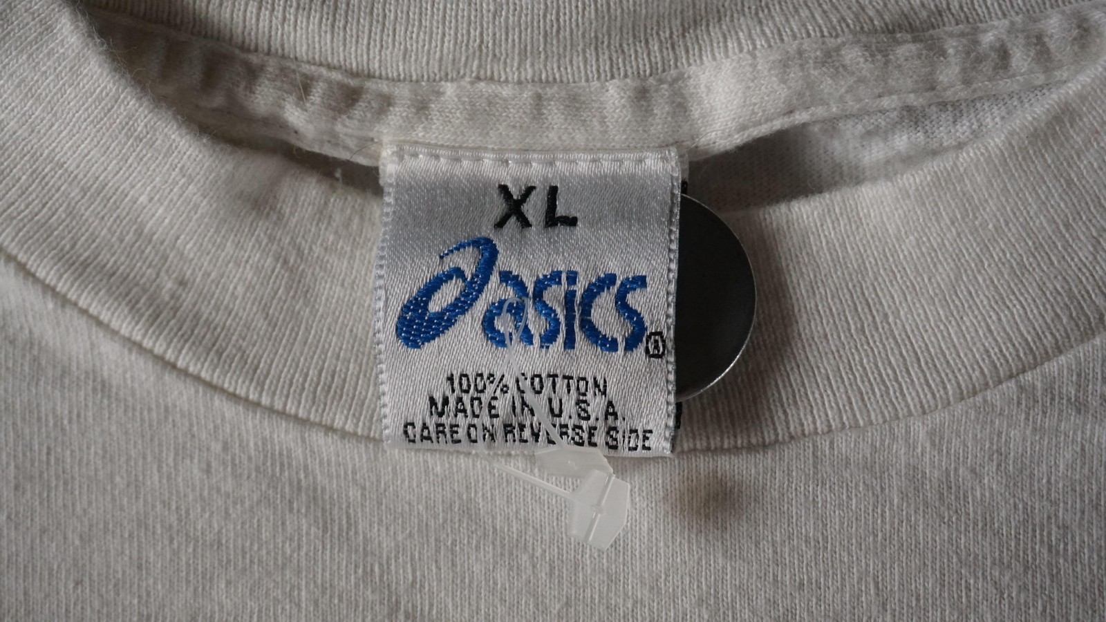 Vintage Asics Shirt Mens XL White Made USA Geometric Triangle Logo Graphic 90s
