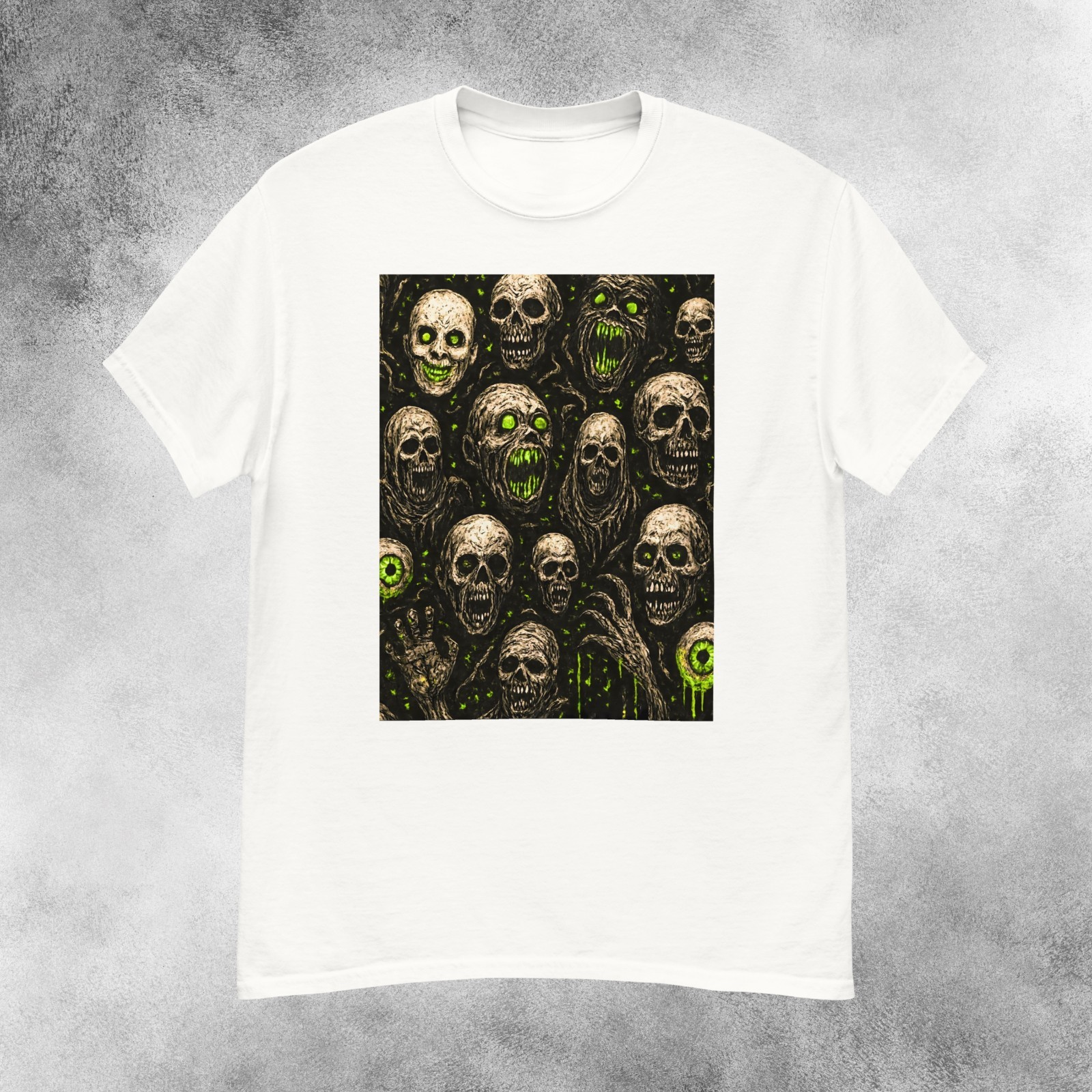 Infernal Radioactive Skulls Horror T-Shirt Men&rsquo;s S-2XL