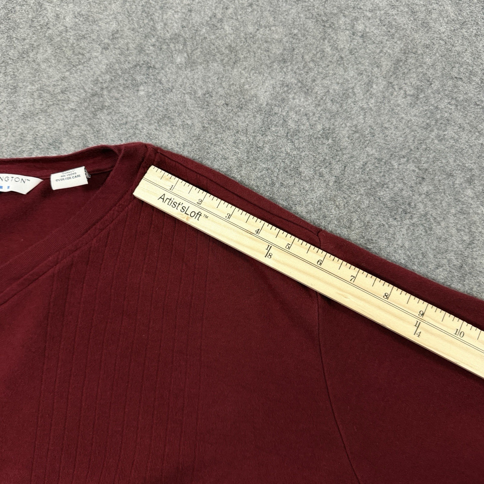 Covington Long Sleeve Pullover Ribbed Knit V-Neck Shirt Fits Men’s Sz Large Red