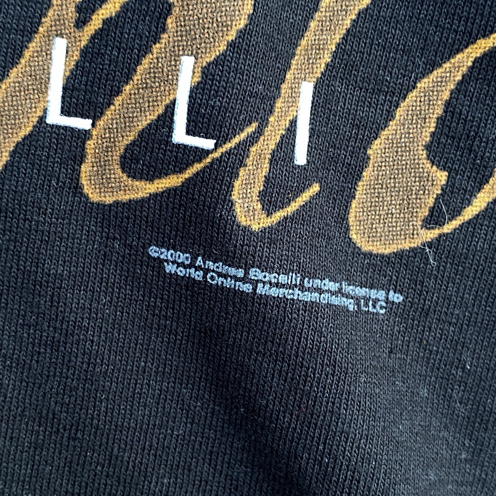 VINTAGE Andrea Bocelli Shirt Adult Large Mens L SENTIMENTO Graphic Print Tee