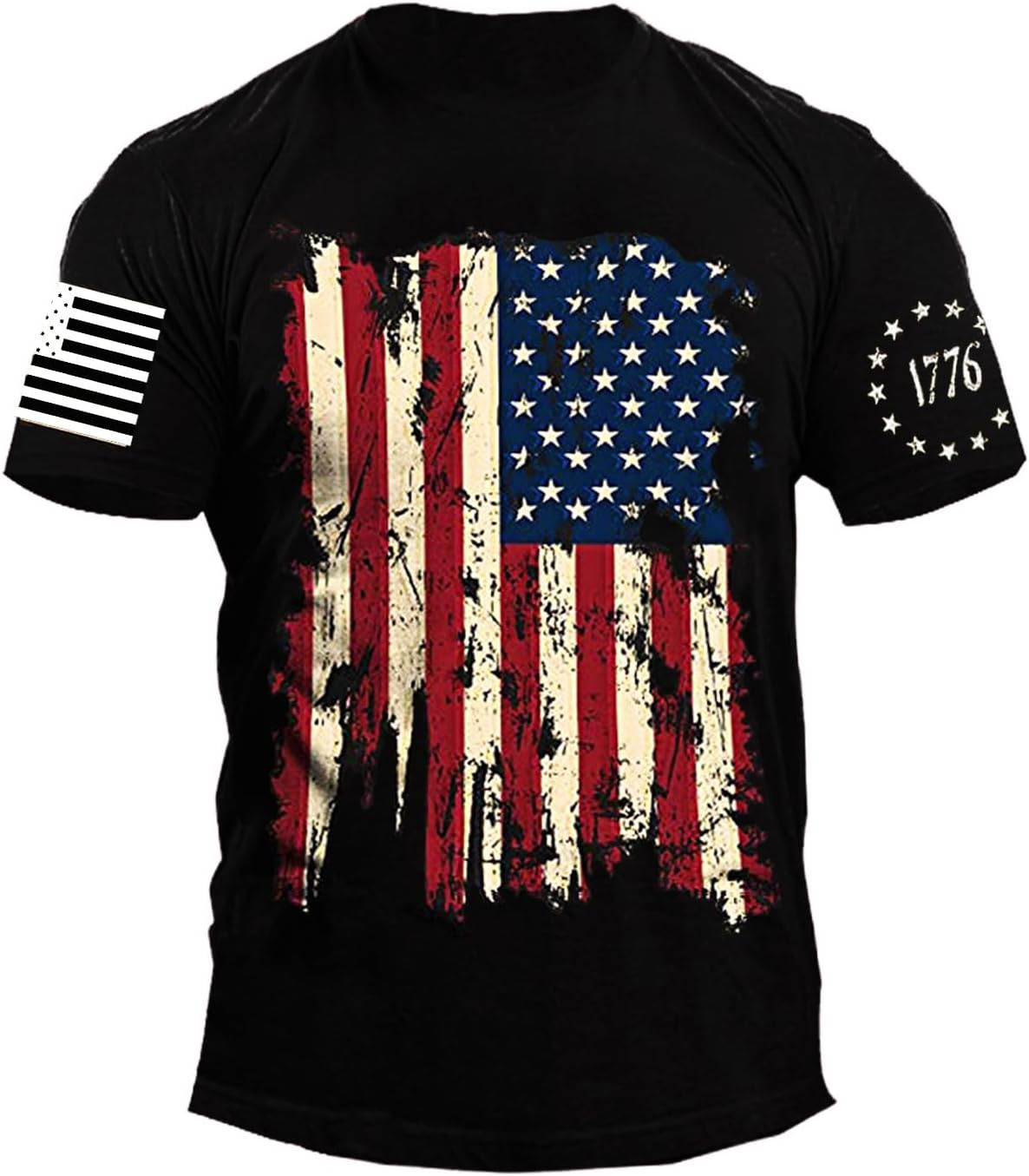 USA Flag American Red White Blue Star Stripes Patriotic T-Shirt with many Size