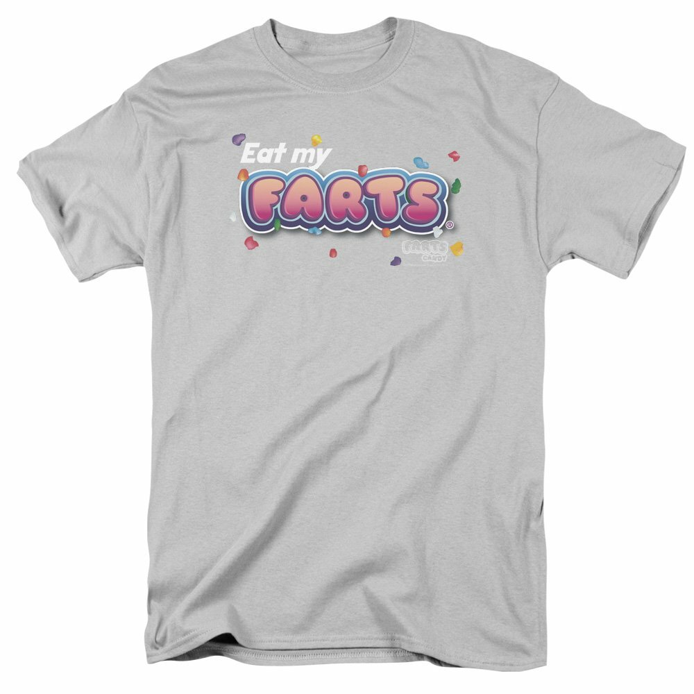 Trevco Men&rsquo;s Candy Fart University Adult T-Shirt, Silver, Medium
