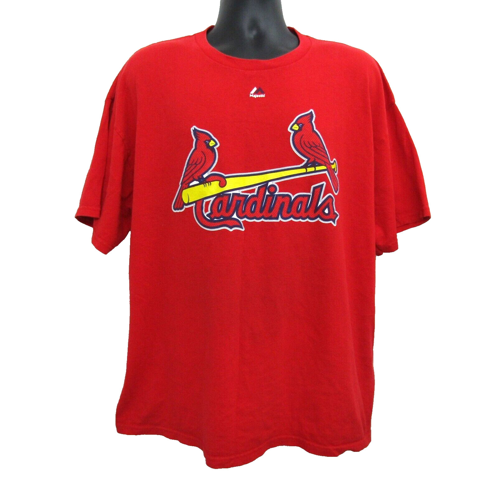 Majestic T Shirt Mens 2XL Red Short Sleeve Crew Neck 100% Cotton Casual Preppy