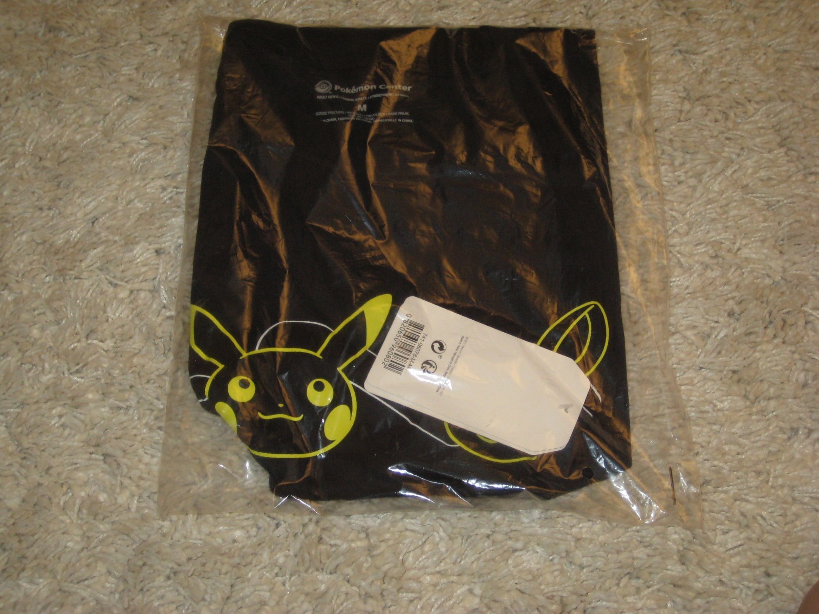 Pokemon Center Pikachu & Yamper Electric Pals Black Relaxed T-Shirt Adult Medium