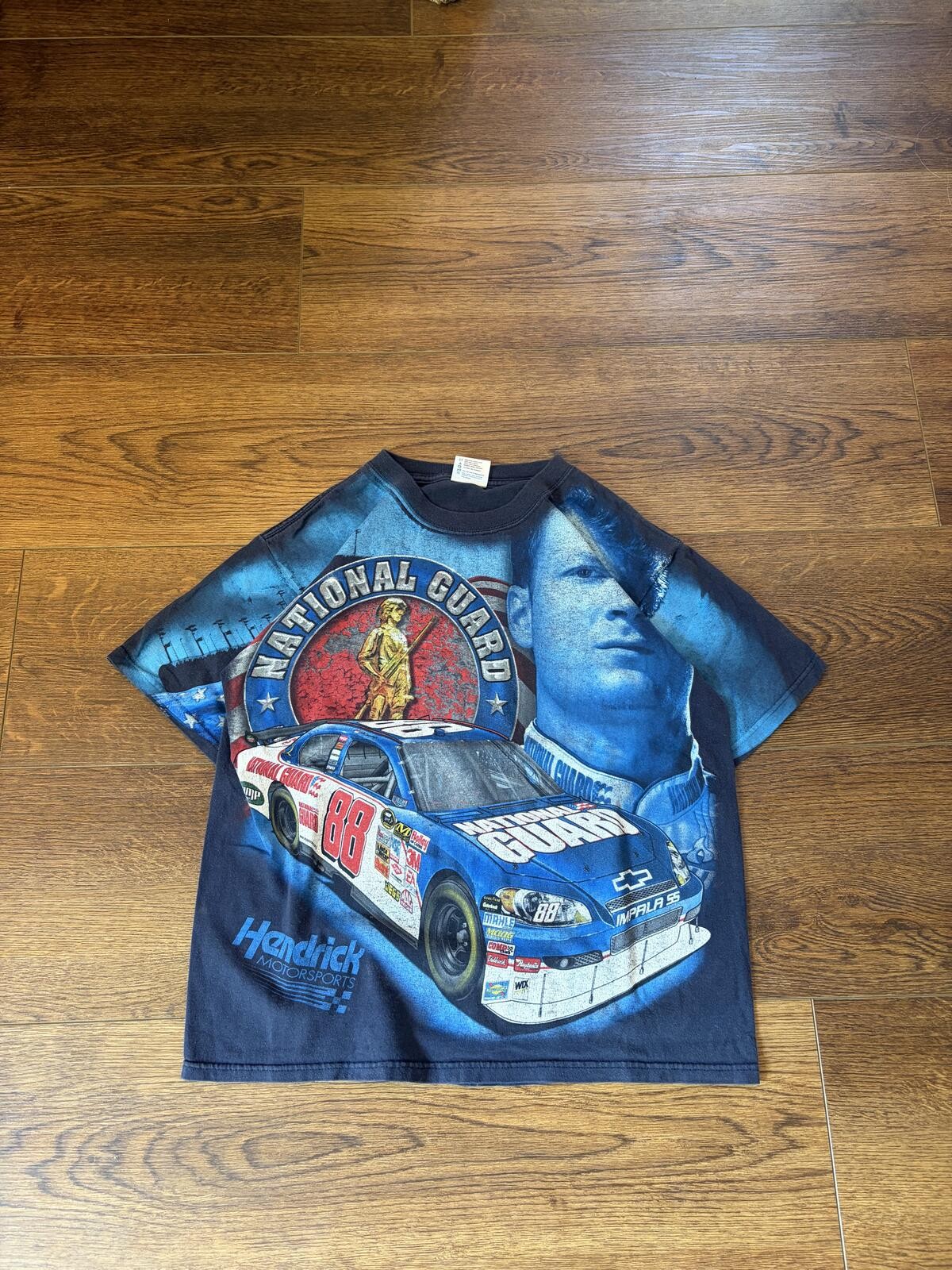 Vintage 00s race car aop Dale Earnhardt Jr. National Guard Tee