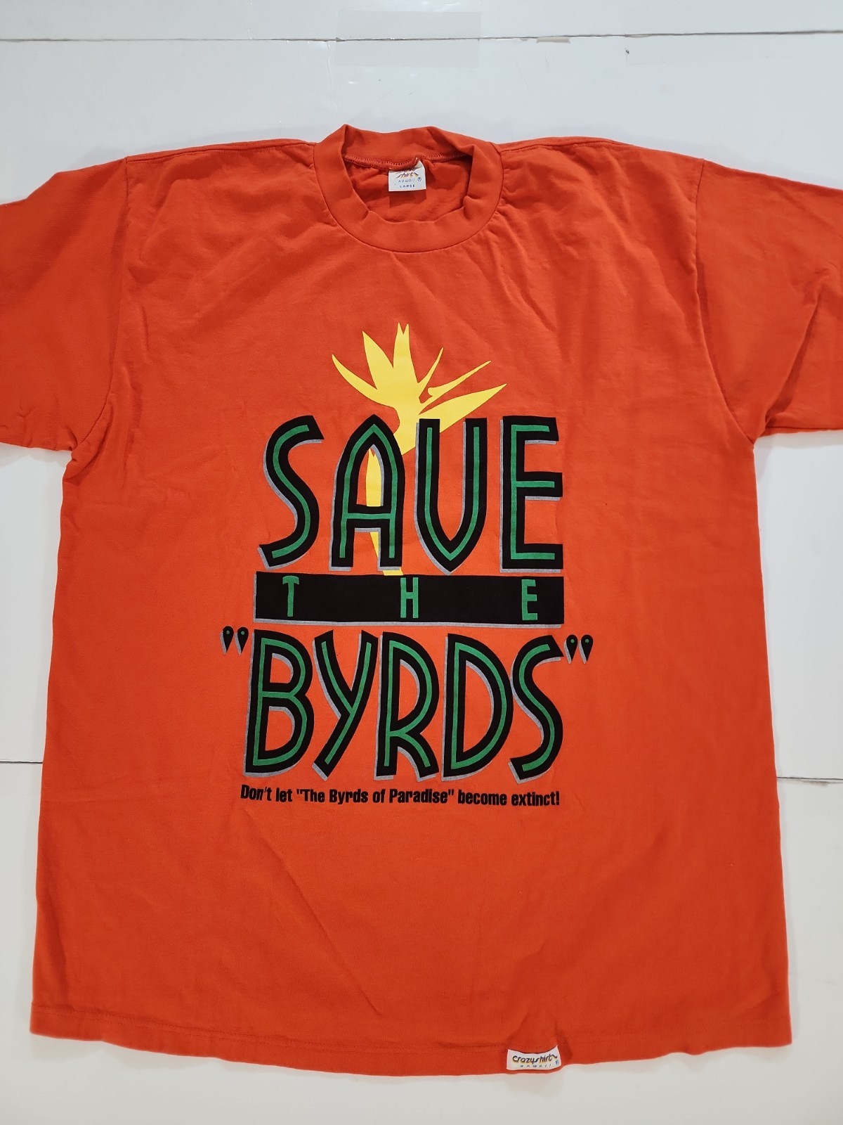 Vtg 1994 « The Byrds of Paradise » TV Show Fan Campaign Promo Large T-Shirt Rare