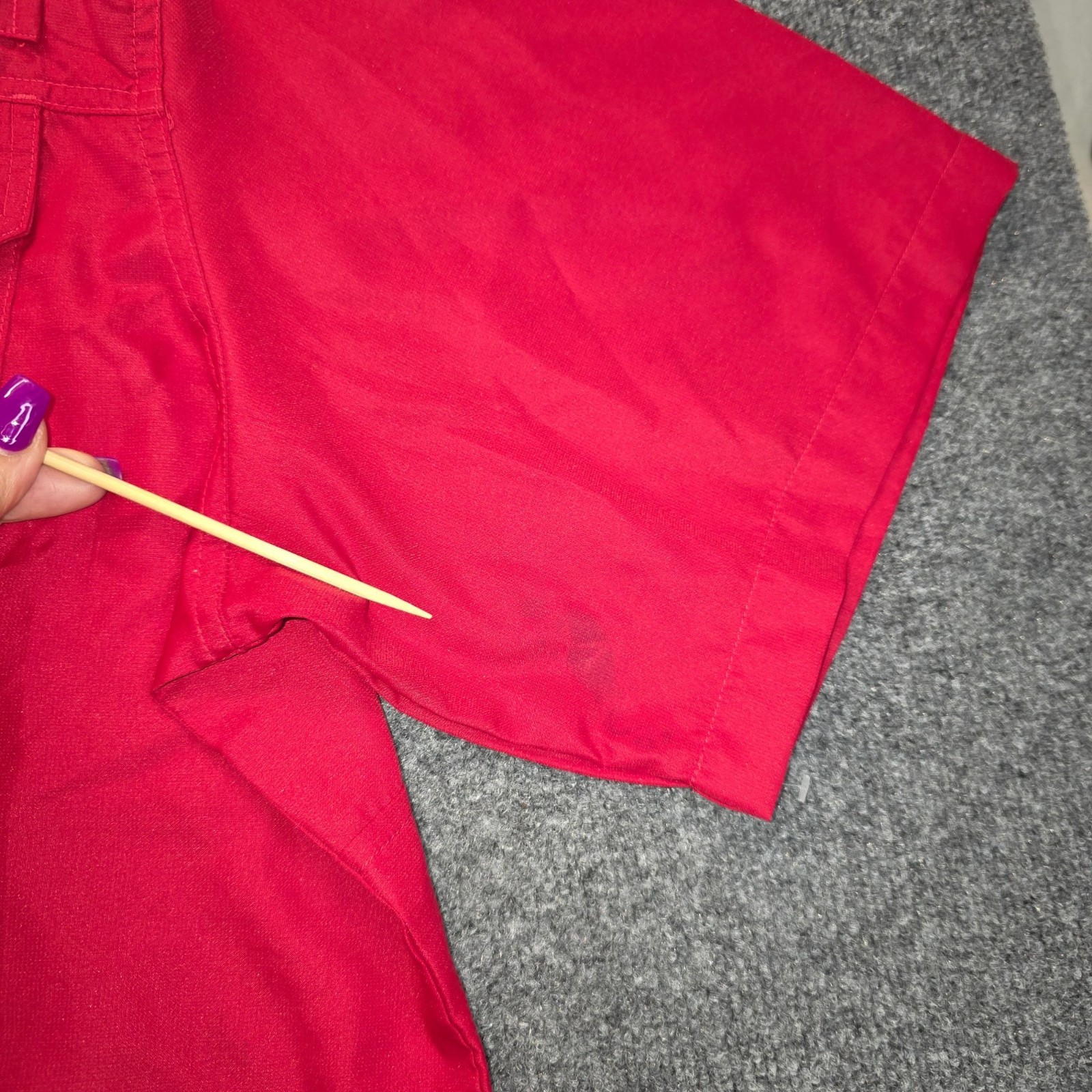 Habit Mens Fishing Shirt 2XL Red Short Sleeve Outdoor Campcore UPF 40+ Hike Gorp