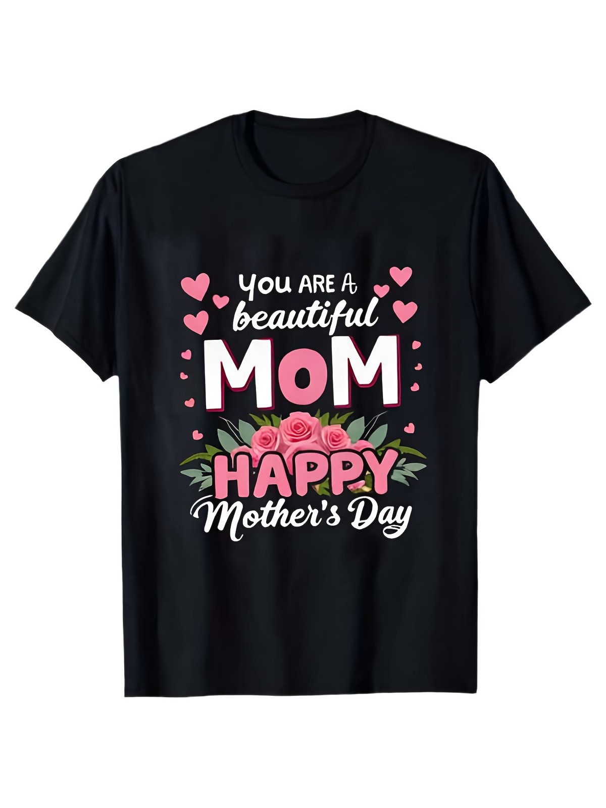 Women&rsquo;S I Love You Mommy Mom T-Shirt – Floral & Heart Print Mother&rsquo;S Day Gift,