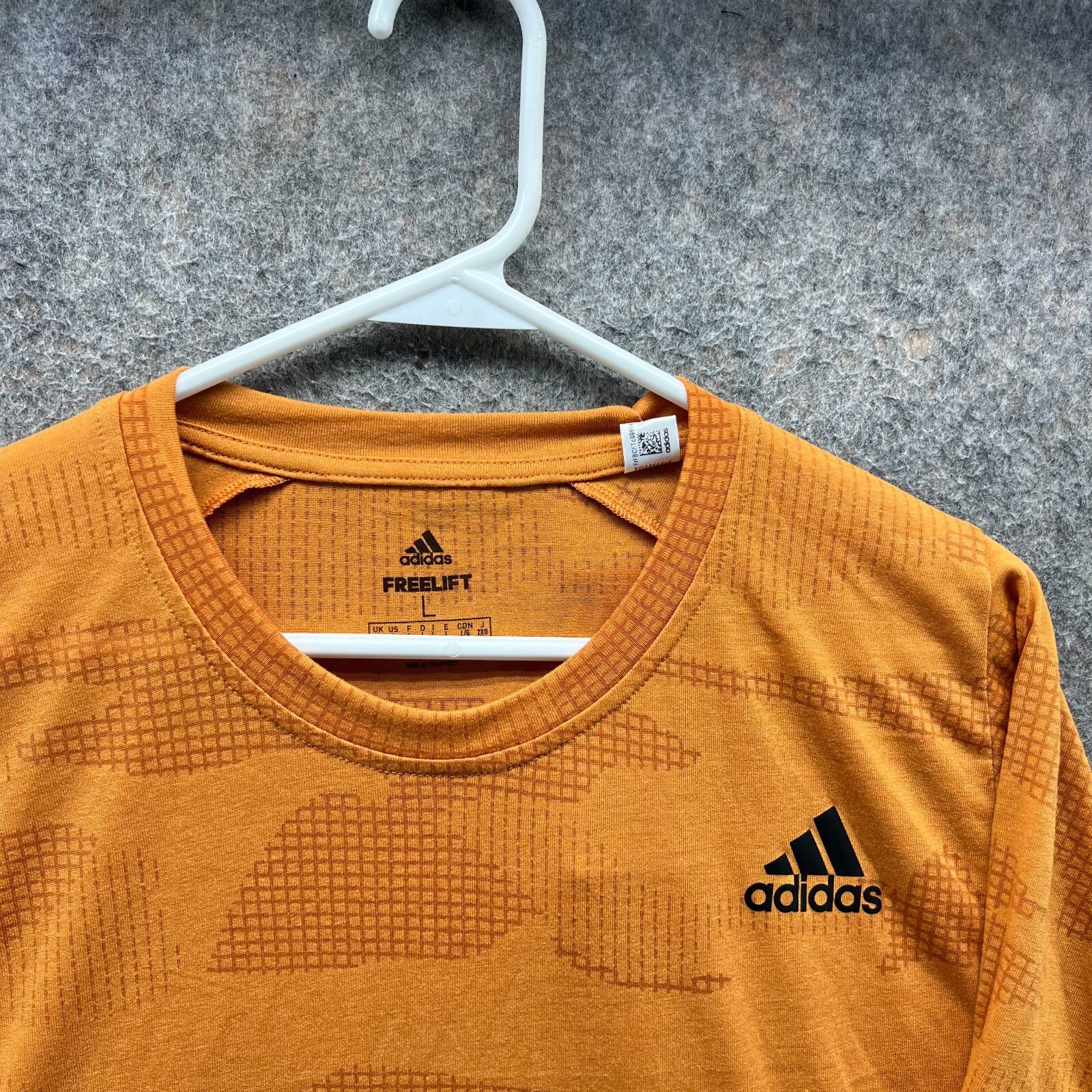 Adidas Shirt Mens Large Orange Camo Burnout Jersey Freelift Originals Climalite