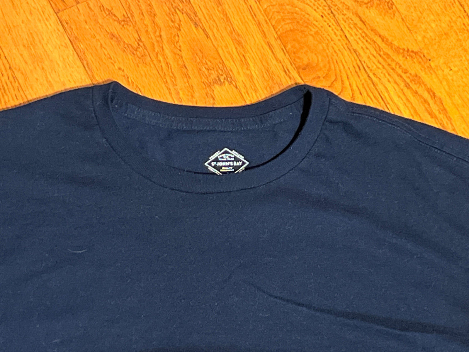 St John&rsquo;s Bay Quick-Dri Easy-Care Navy Blue Tee Shirt Men&rsquo;s 4XLT ~ EUC