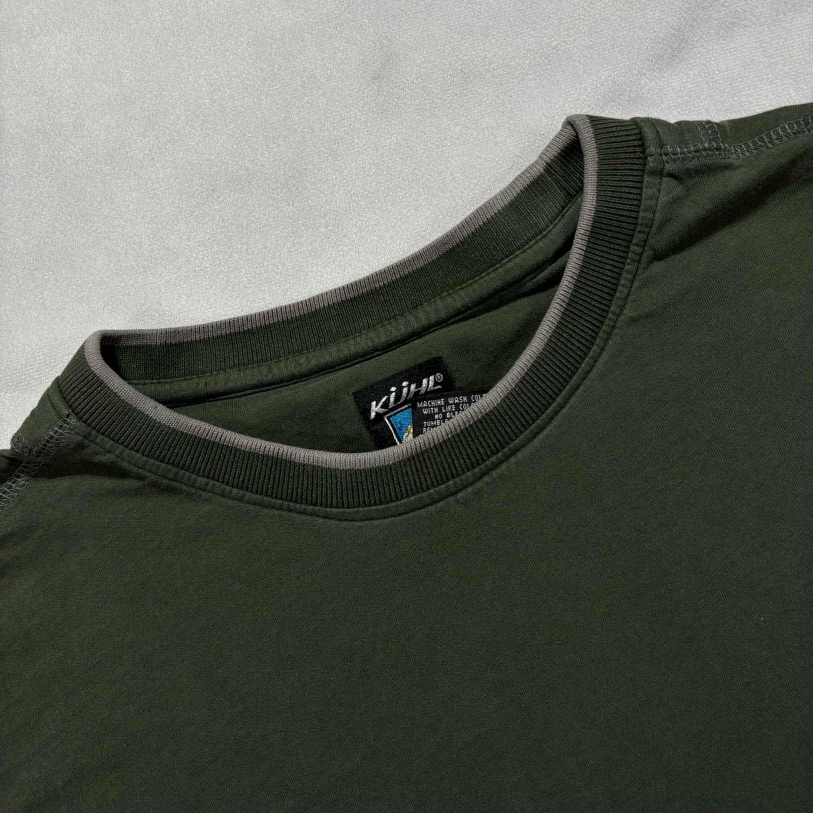 Kuhl Kommando Crew Shirt Men&rsquo;s Medium Green Long Sleeve Wildfibre Organic Cotton