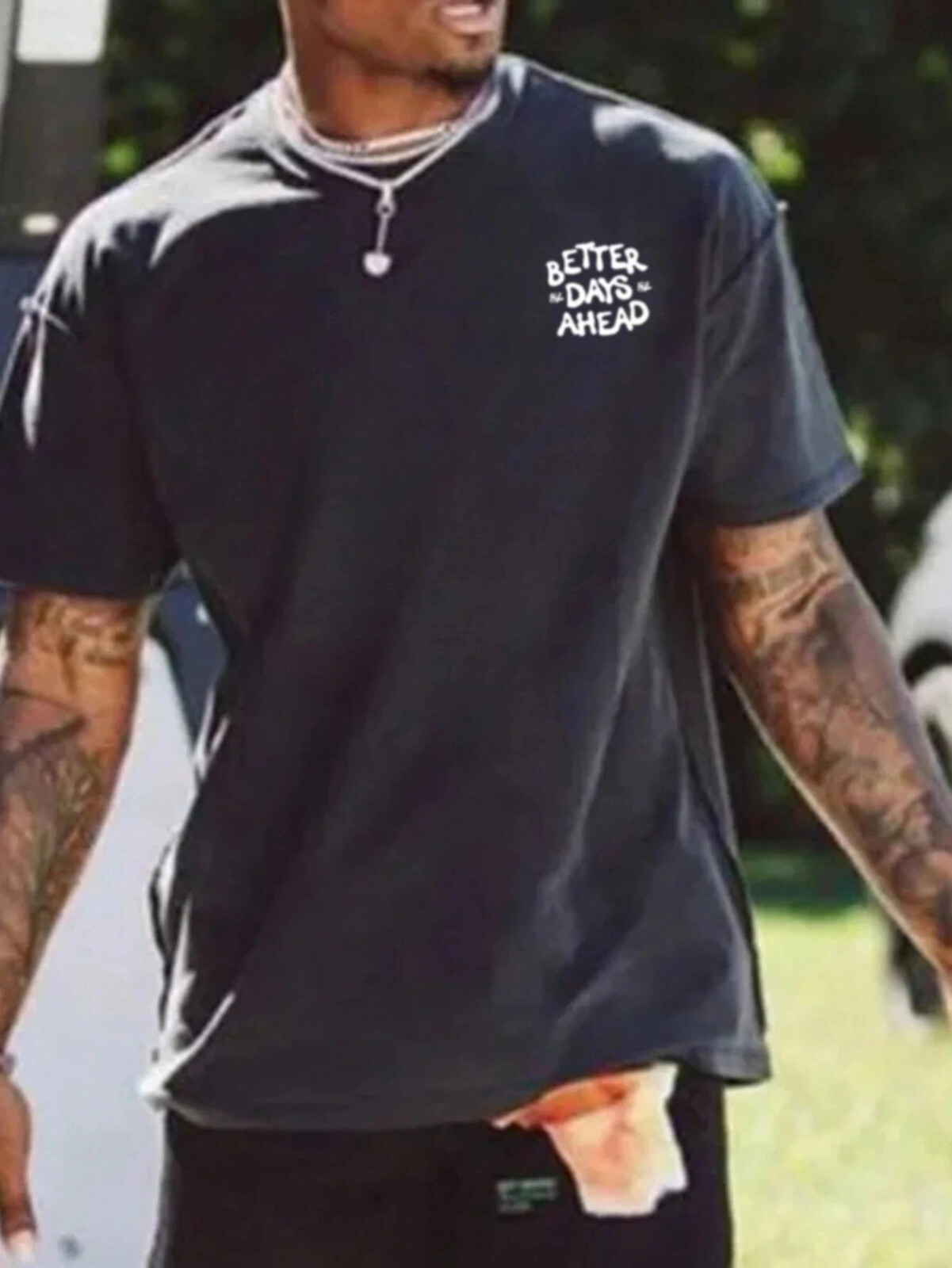 « Better Days Ahead » Printed Loose Fit Men&rsquo;s Cotton Tshirt For Summer Streetwear