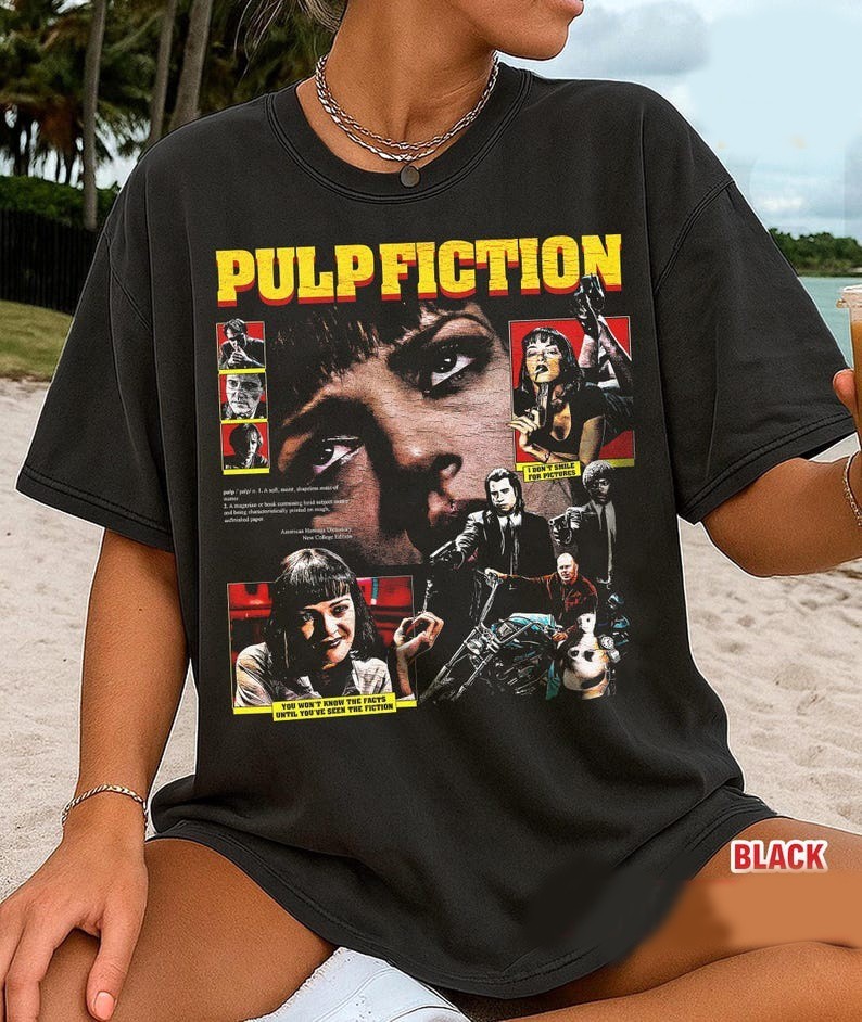 Vintage Pulp Fiction T-Shirt, Quentin Tarantino Movie T-Shirt, Gift