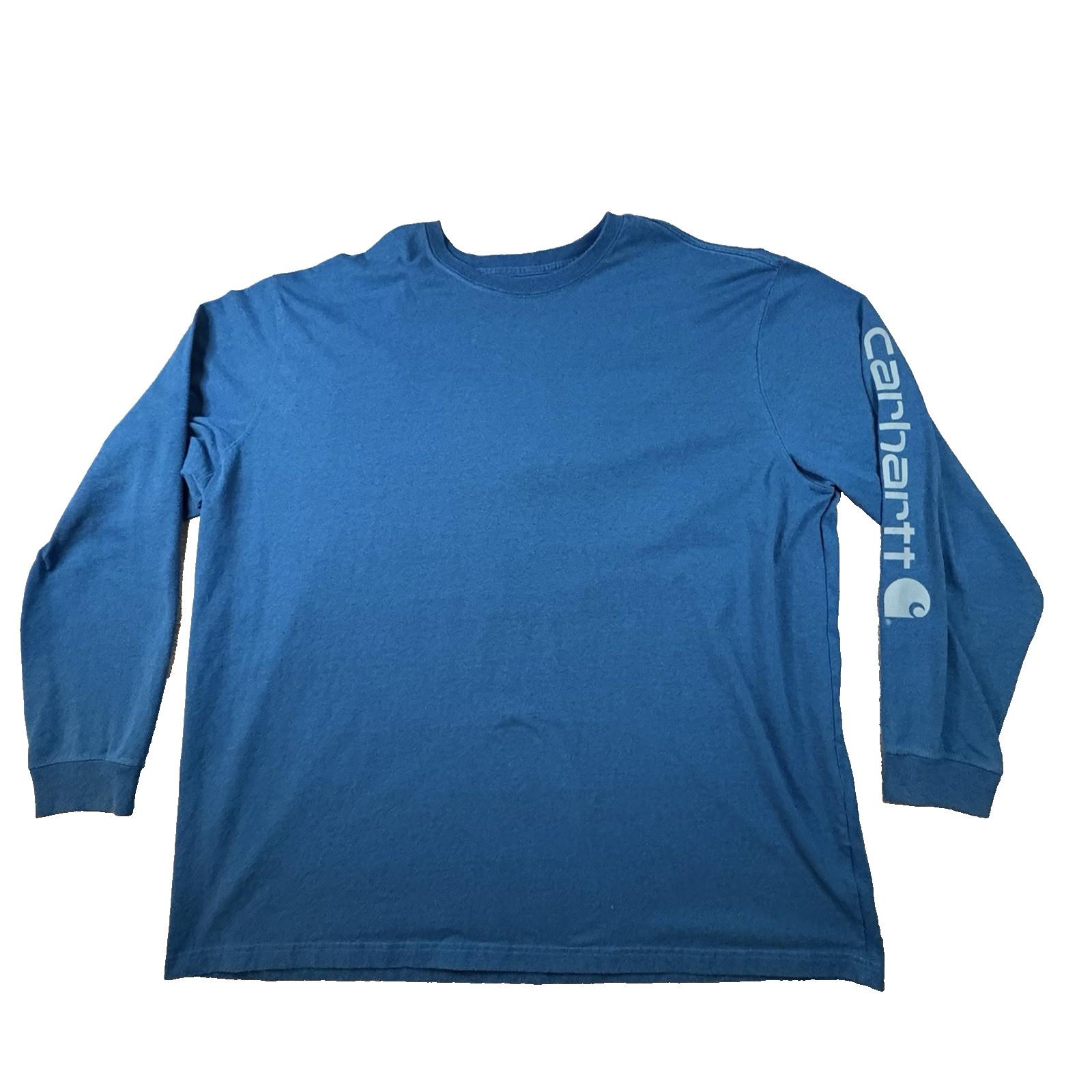 Carhartt Men&rsquo;s 4XL Royal Blue Original Fit Logo Sleeve LS T Shirt K231 SEE DESCR
