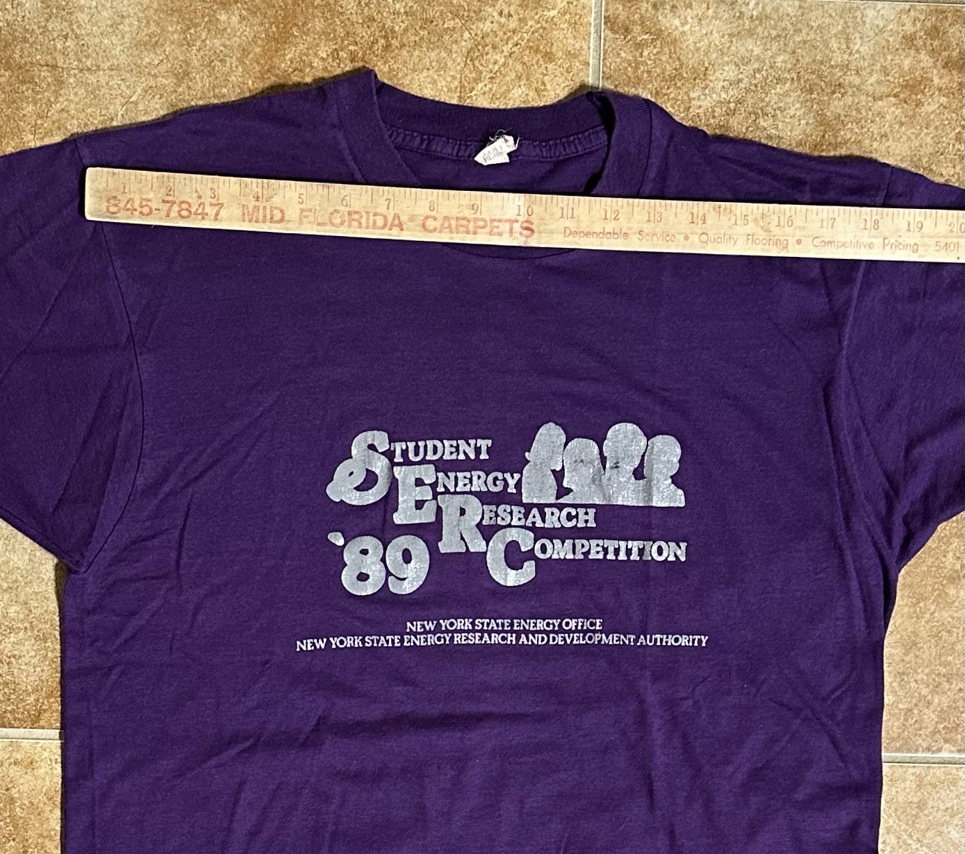 Screen Stars Large Purple Single Stitch Graphic Print Student Energy Research