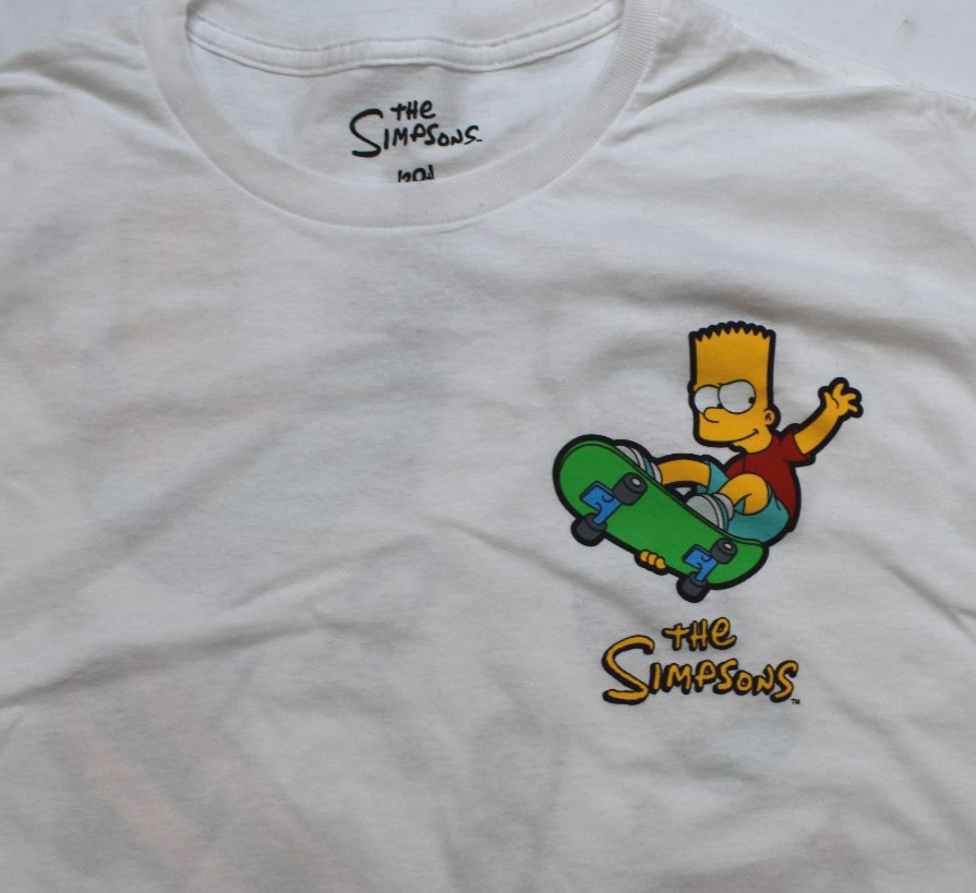 The Simpsons Mens Bart Simpson & Krusty The Clown Icons White Shirt NWT S-3XL