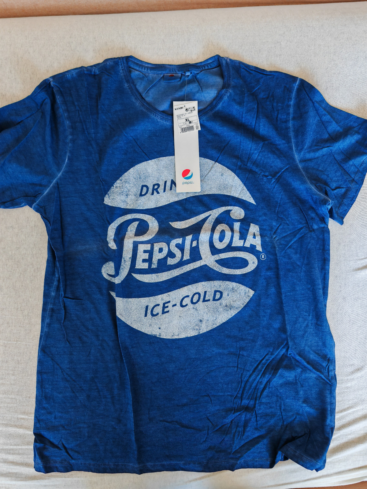Pepsi Cola Original Washed Globe Logo T-S Blue Size XL « New & Unworn »