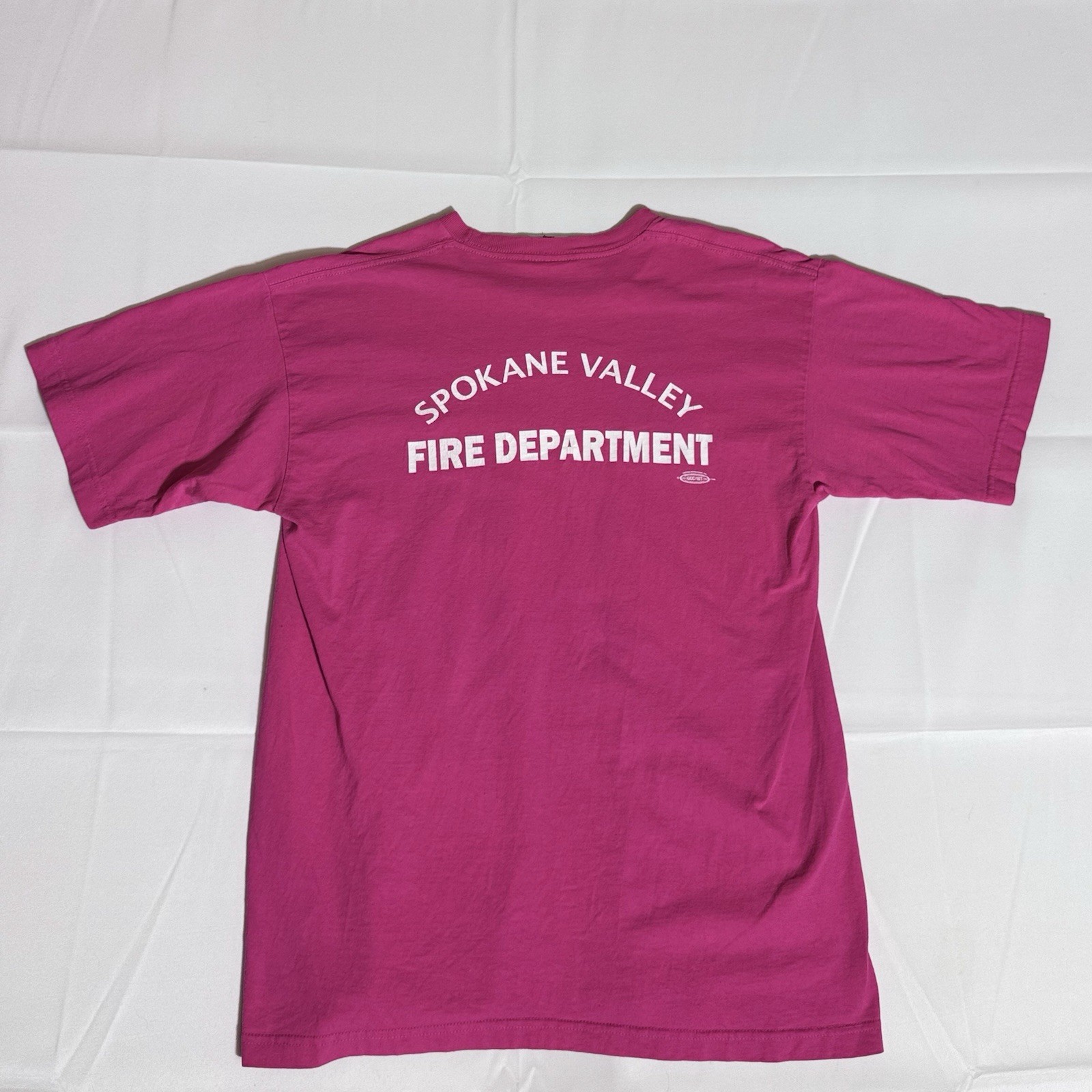 Bayside VTG Tee, USA, 100% Cotton, Spokane FD, Pink, Women’s, Large