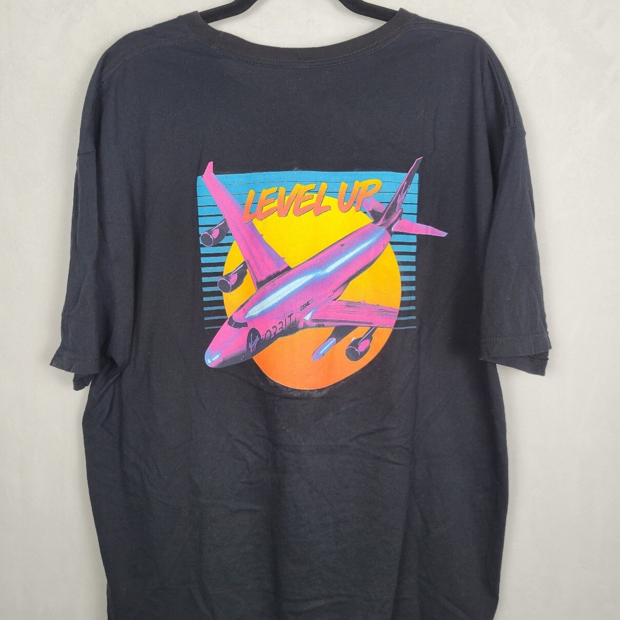 VIRGIN ORBIT Space Program T Shirt Black Men&rsquo;s XXL Double Sided Boost Level Up