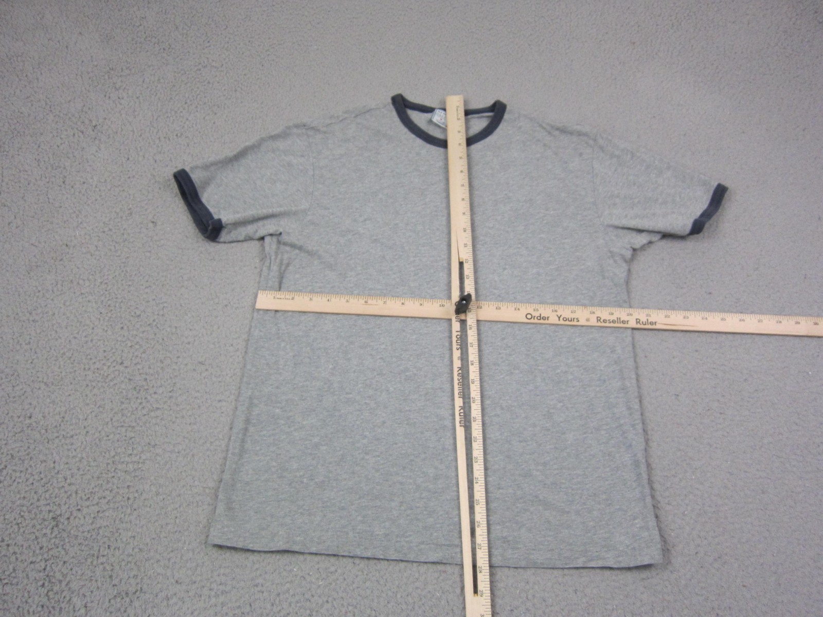 Vintage Old Navy Shirt Mens Medium Gray Ringer Blank Basic Cotton Casual Y2K