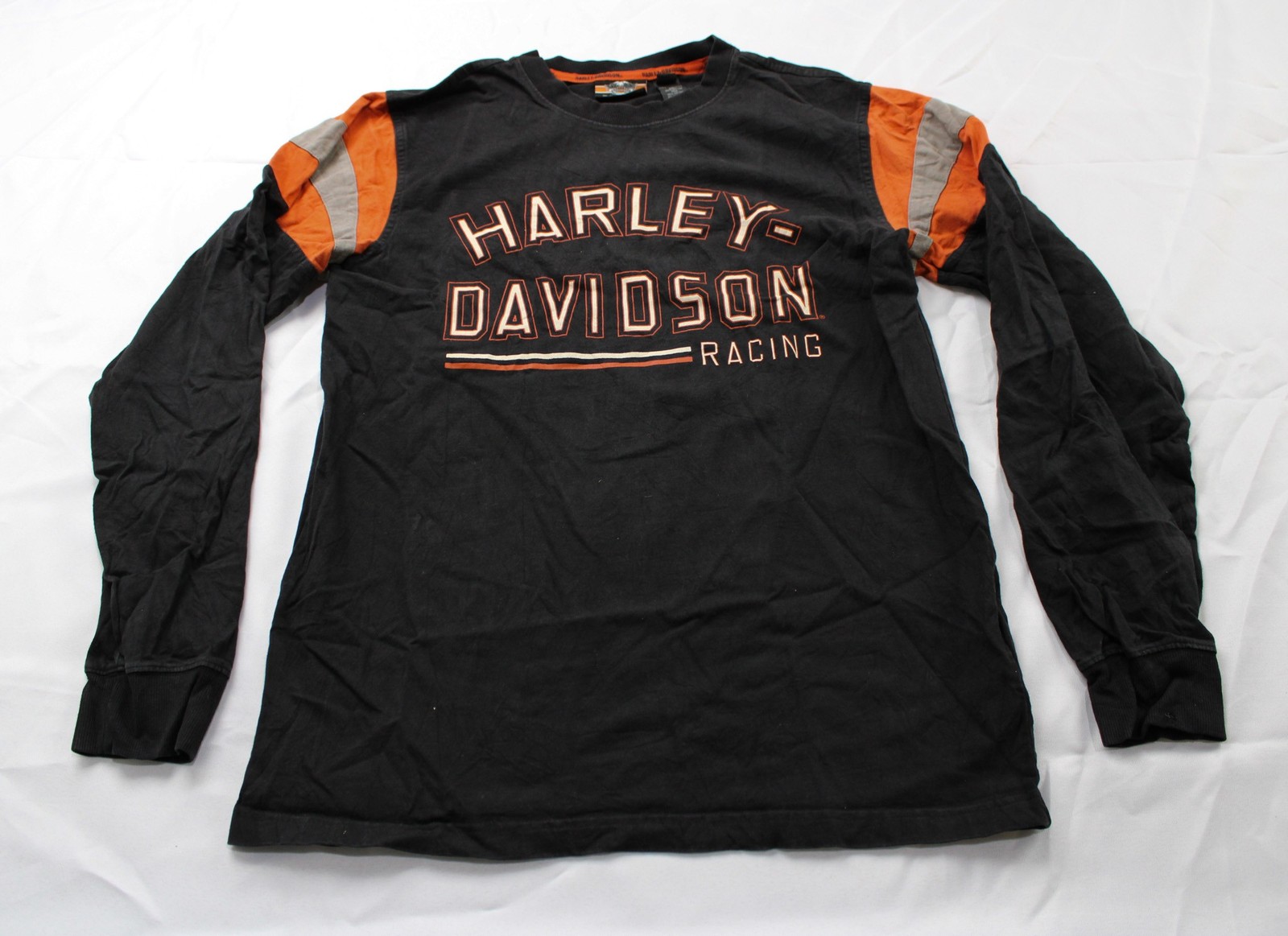 Harley-Davidson Men&rsquo;s Long Sleeve H-D Racing Print T-Shirt AC2 Black Medium
