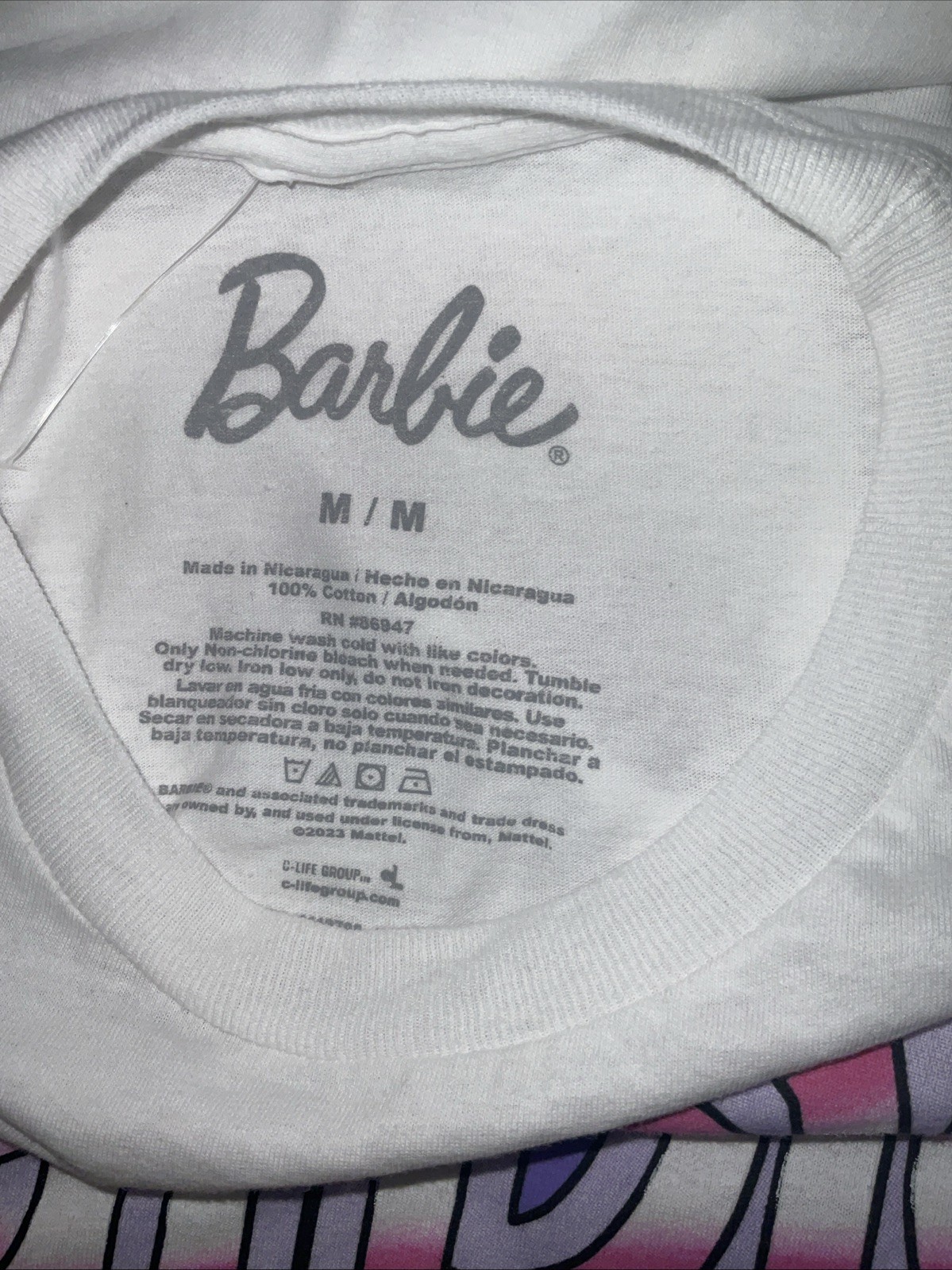 BARBIE CALIFORNIA 80’s STYLE BOOMBOX WHITE COTTON GRAPHIC T-SHIRT M NEW