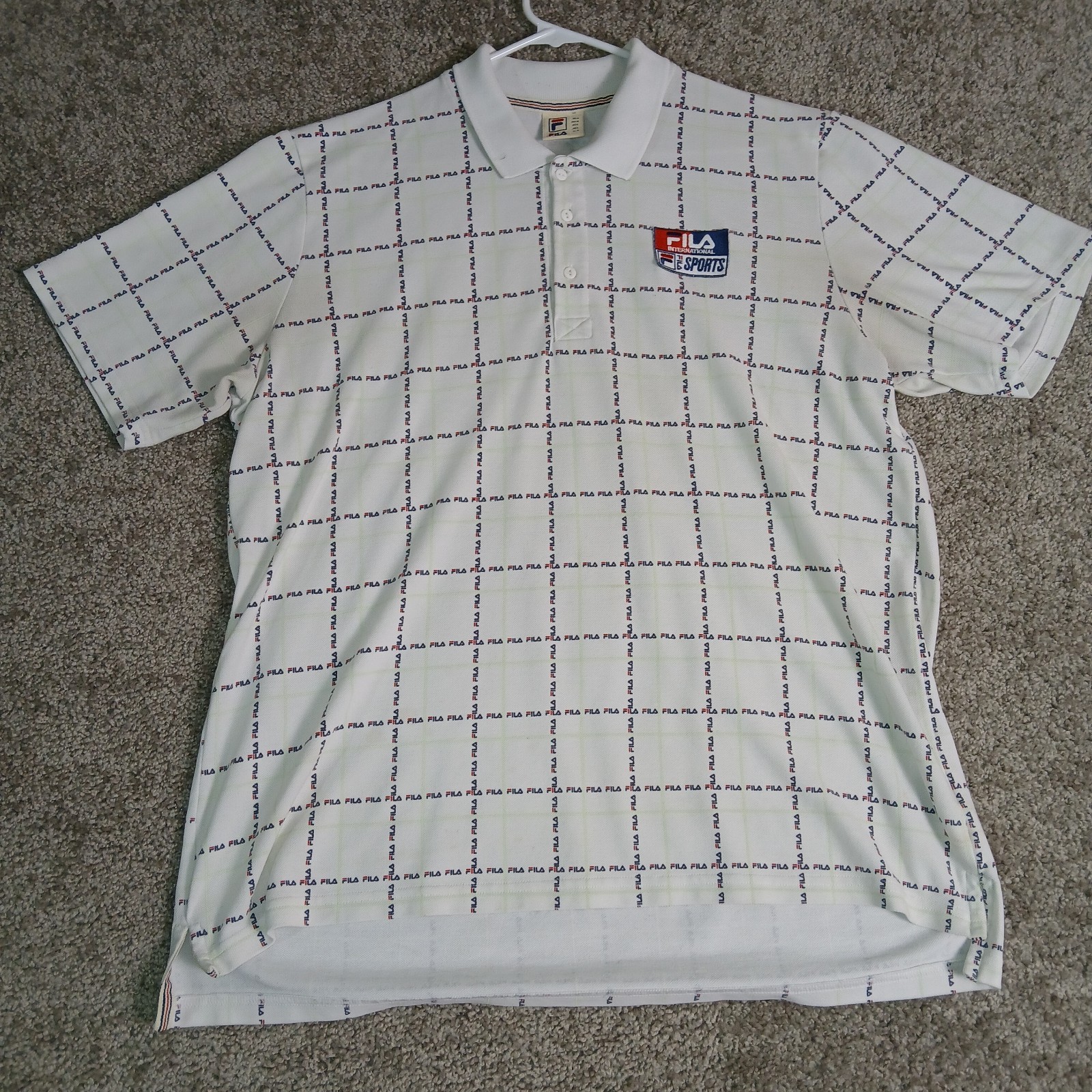 Vintage Fila International Sports Polo Shirt White Size Large