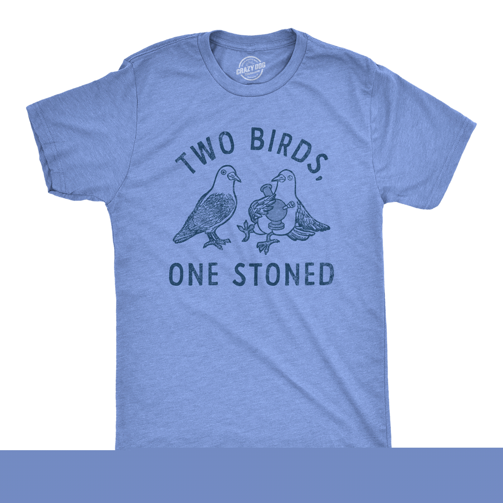 Mens Two Birds One Stoned T Shirt Funny 420 Weed Smoking Pigeon Saying Joke Tee