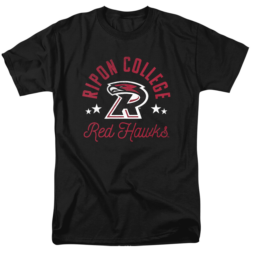 Ripon College Adult T-Shirt Red Hawks, Black, S-5XL