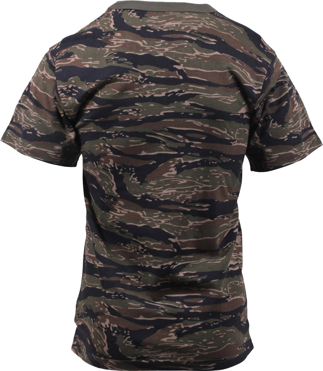Mens Tiger Stripe Camouflage Tactical Military Short Sleeve T-Shirt