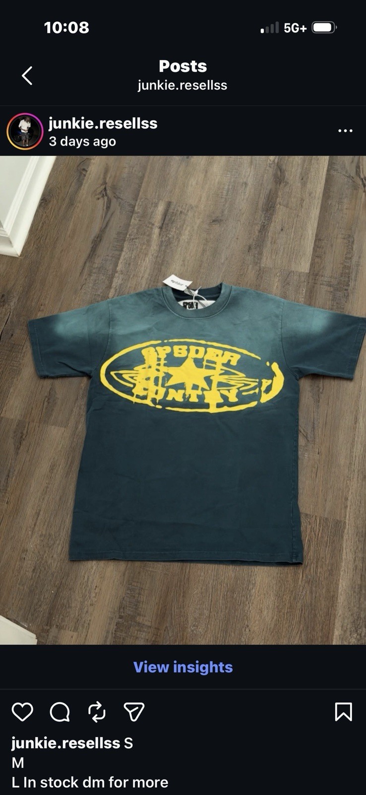 Spyder Men&rsquo;s Green Graphic Logo Crew Neck Short Sleeve T-Shirt Yellow Print M