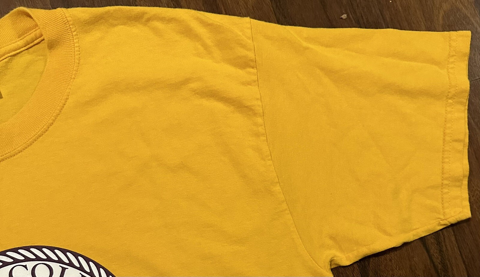 Rare Elmira College New York NY Yellow T Shirt Size Large Dodger Vintage
