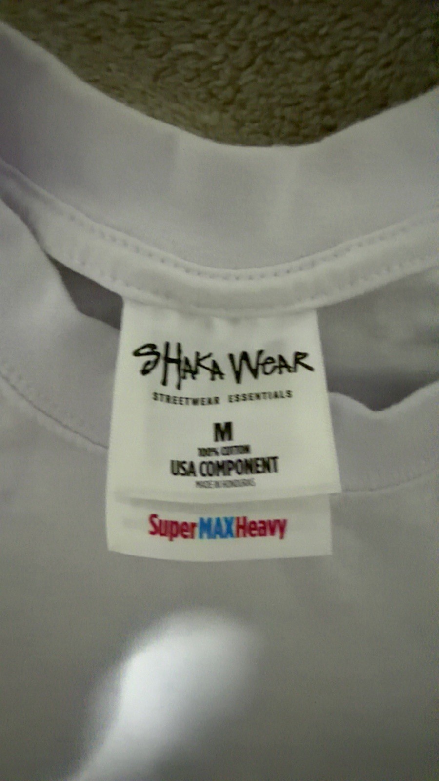 Shaka Wear SuperMAX Heavy White Heavyweight Long Sleeve Crew Neck T-Shirt M
