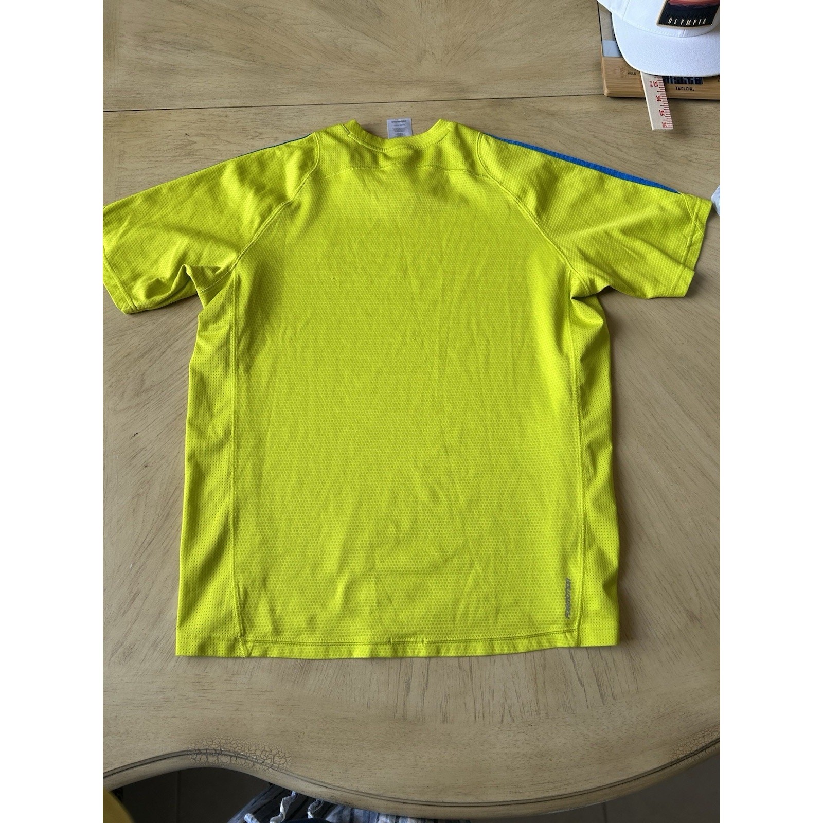 Adidas Formotion Shirt Men’s L Neon Yellow 3 Stripe Blue Climate Cool Jersey Y2k