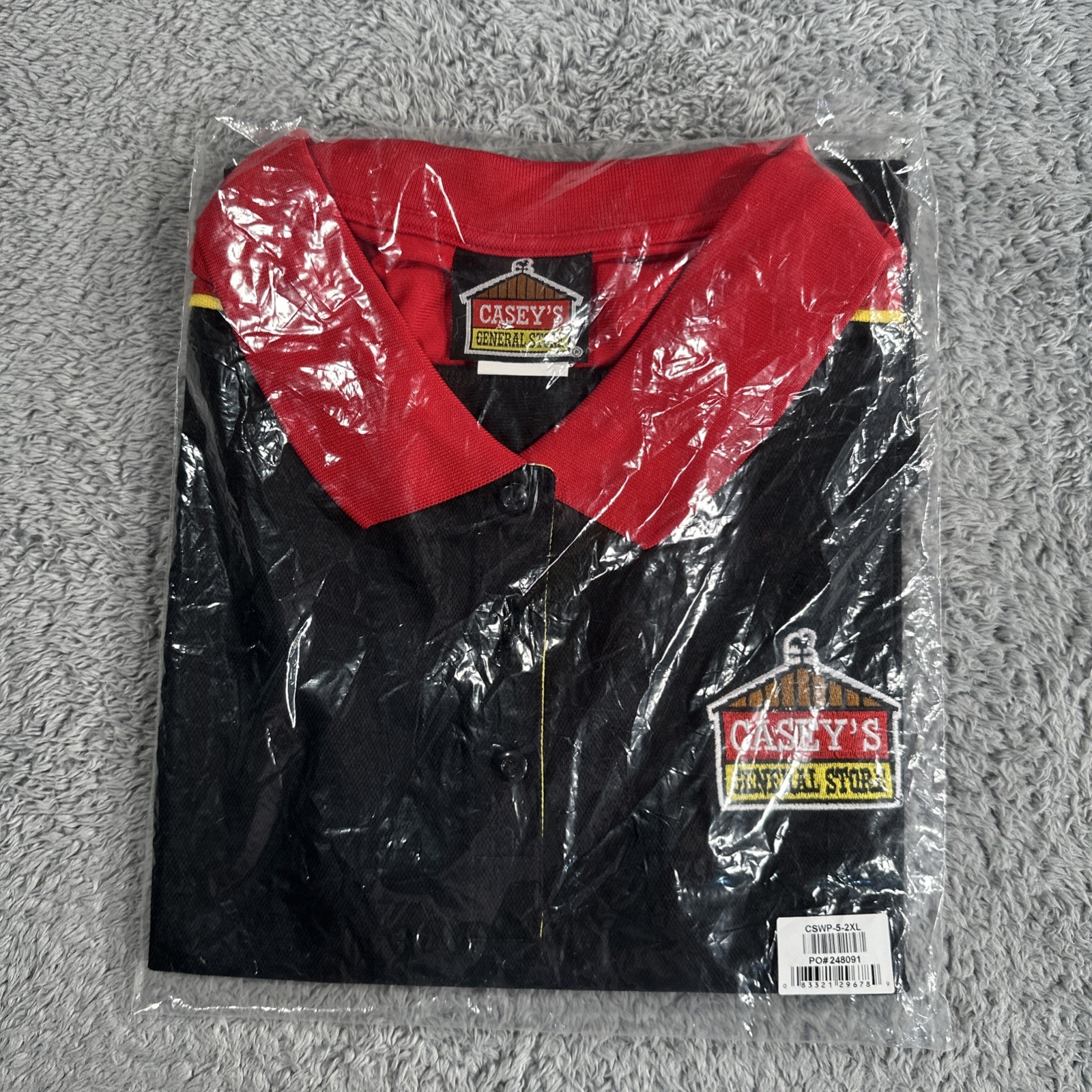 Casey&rsquo;s General Store Black 100% Cotton Polo Employee Work Shirts Adult SZ 2XL