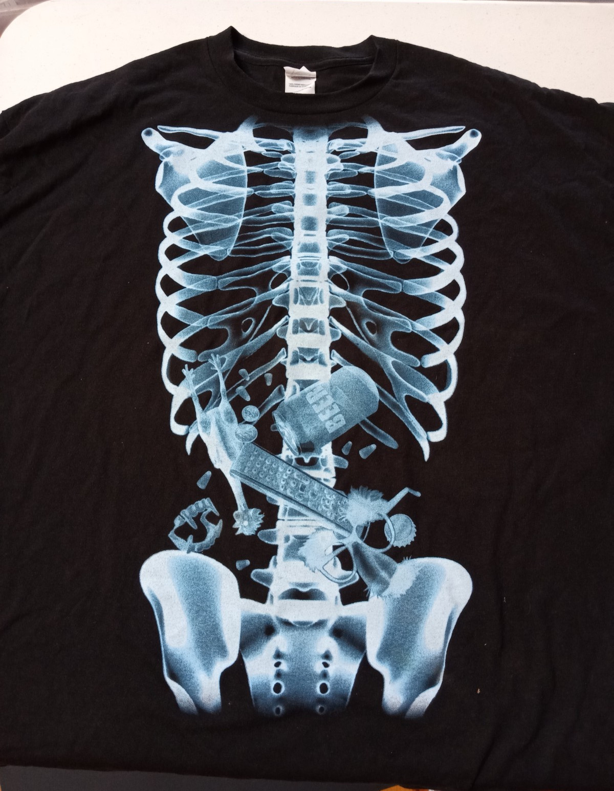 Delta Pro Weight X-RAY T-SHIRT Adult 2X, 100% Preshrunk Cotton, Black